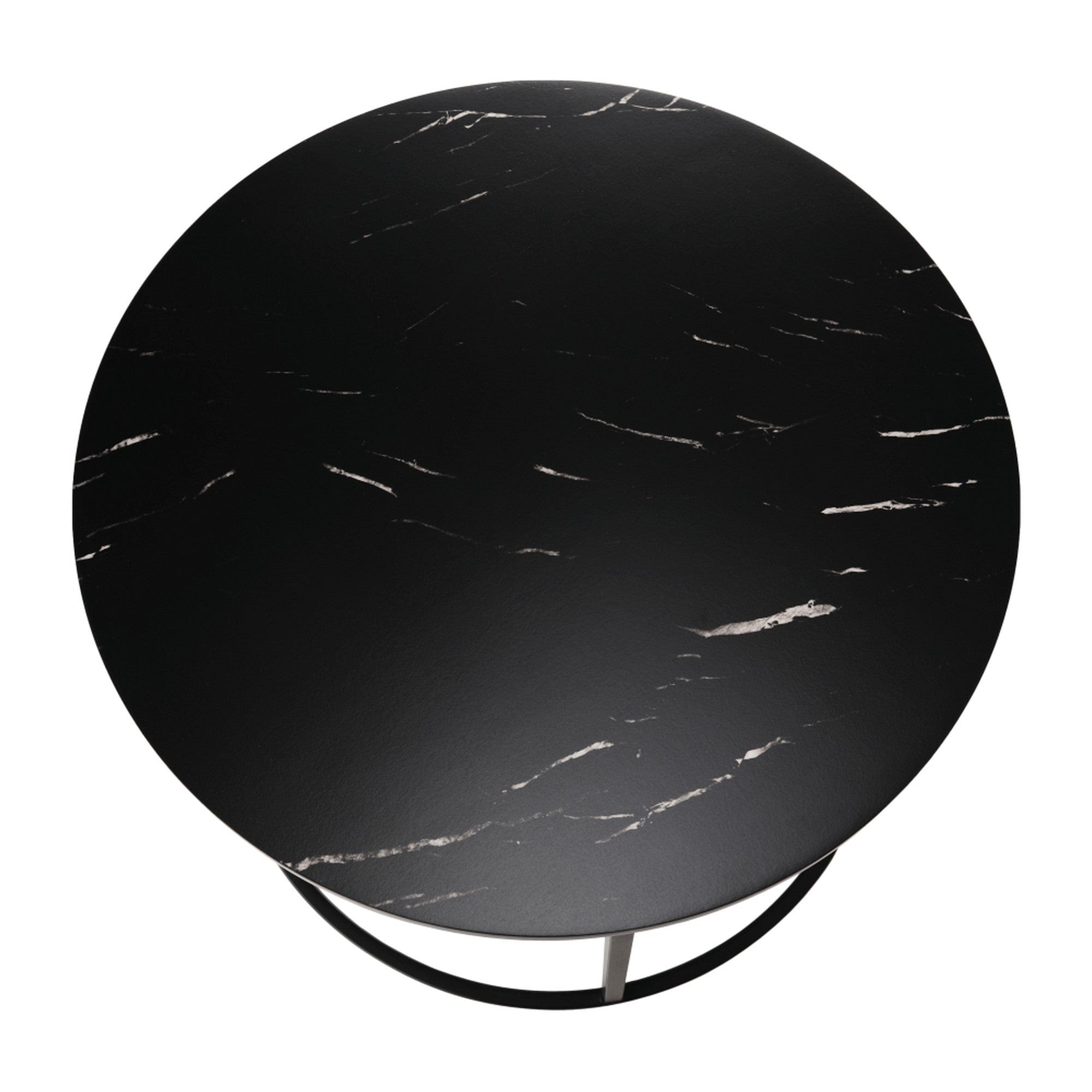 Masuta de cafea GAGIN, negru cu efect de marmura, 60x60x45 cm