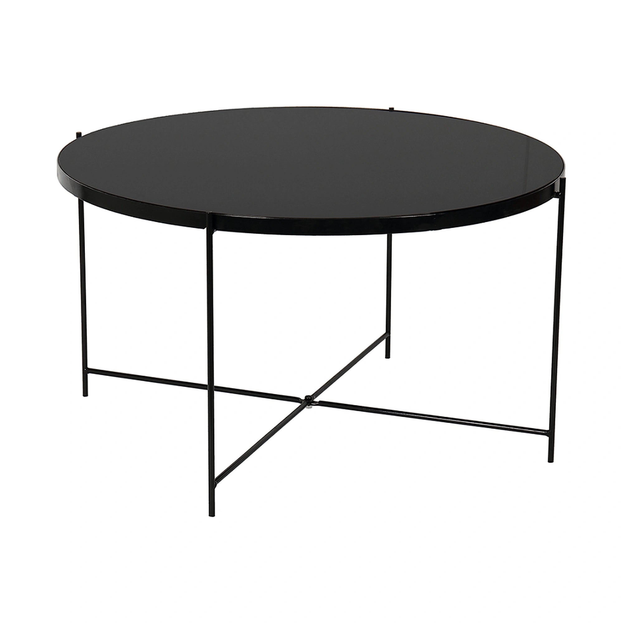 Masuta de cafea KURTIS, negru, sticla/metal, 60x60x40 cm