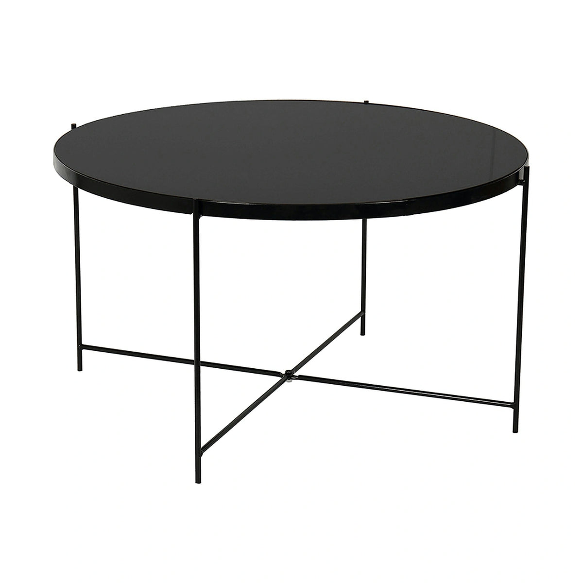 Masuta de cafea KURTIS, negru, sticla/metal, 60x60x40 cm