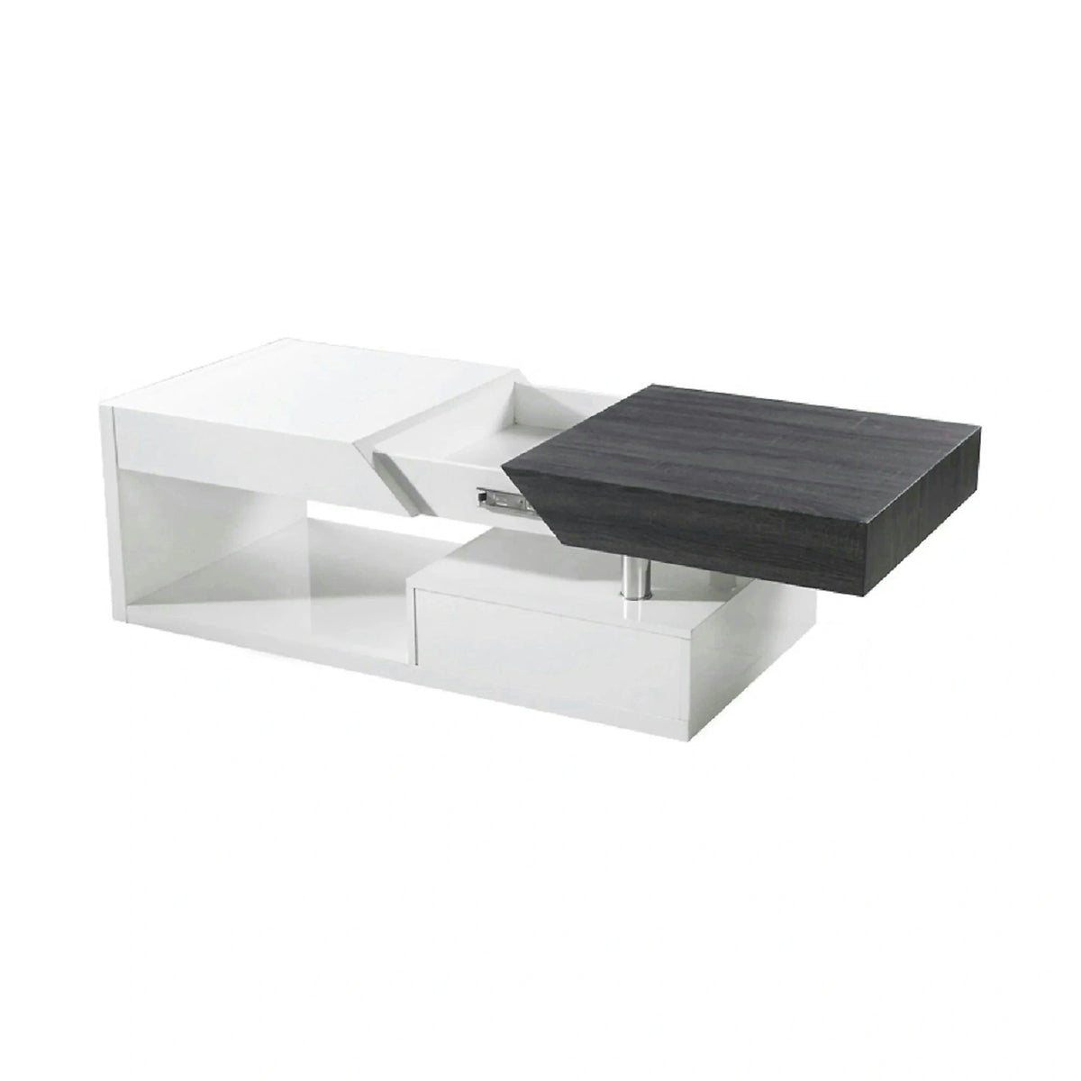 Masuta de cafea MELIDA, alb/gri, 120x60x43 cm