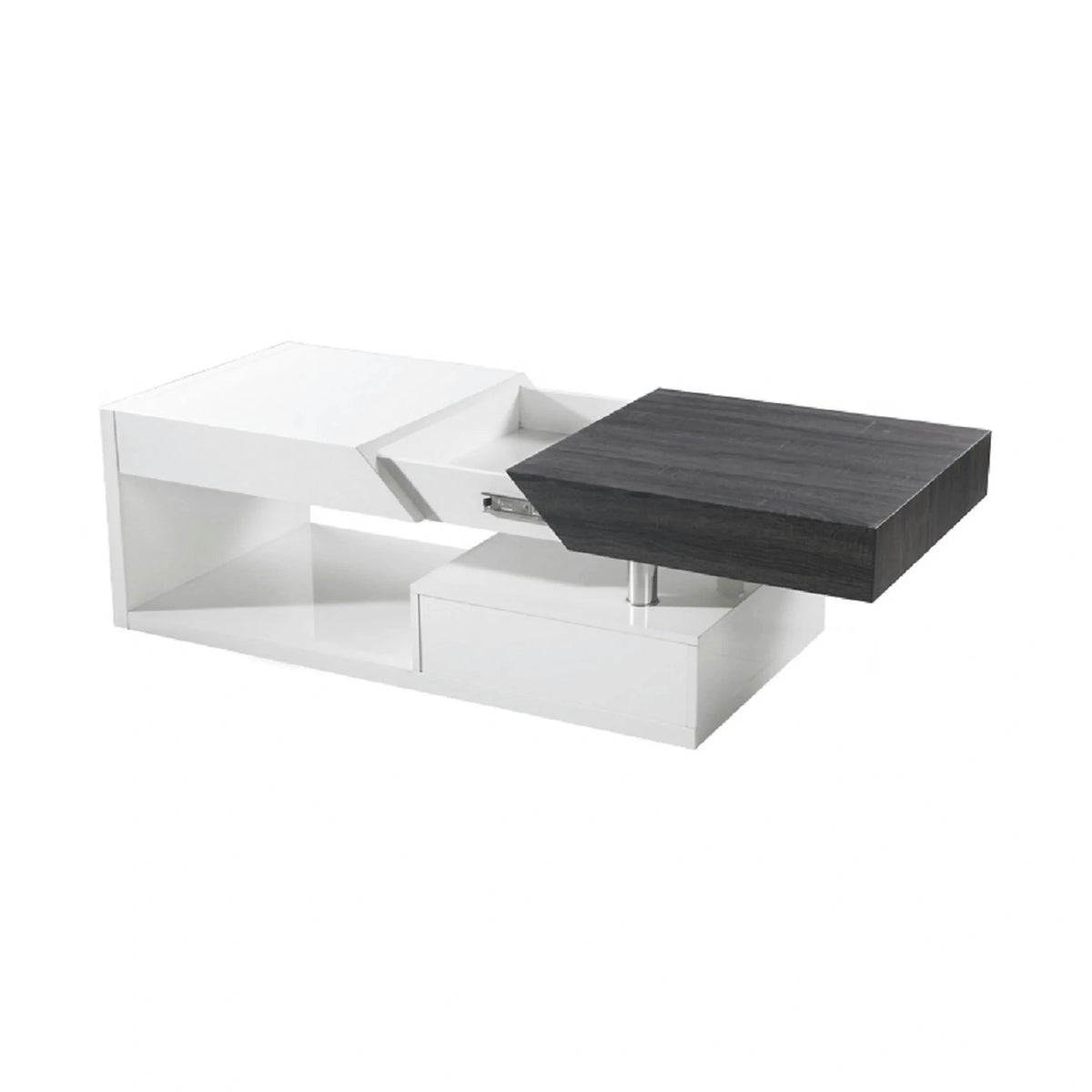 Masuta de cafea MELIDA, alb/gri, 120x60x43 cm