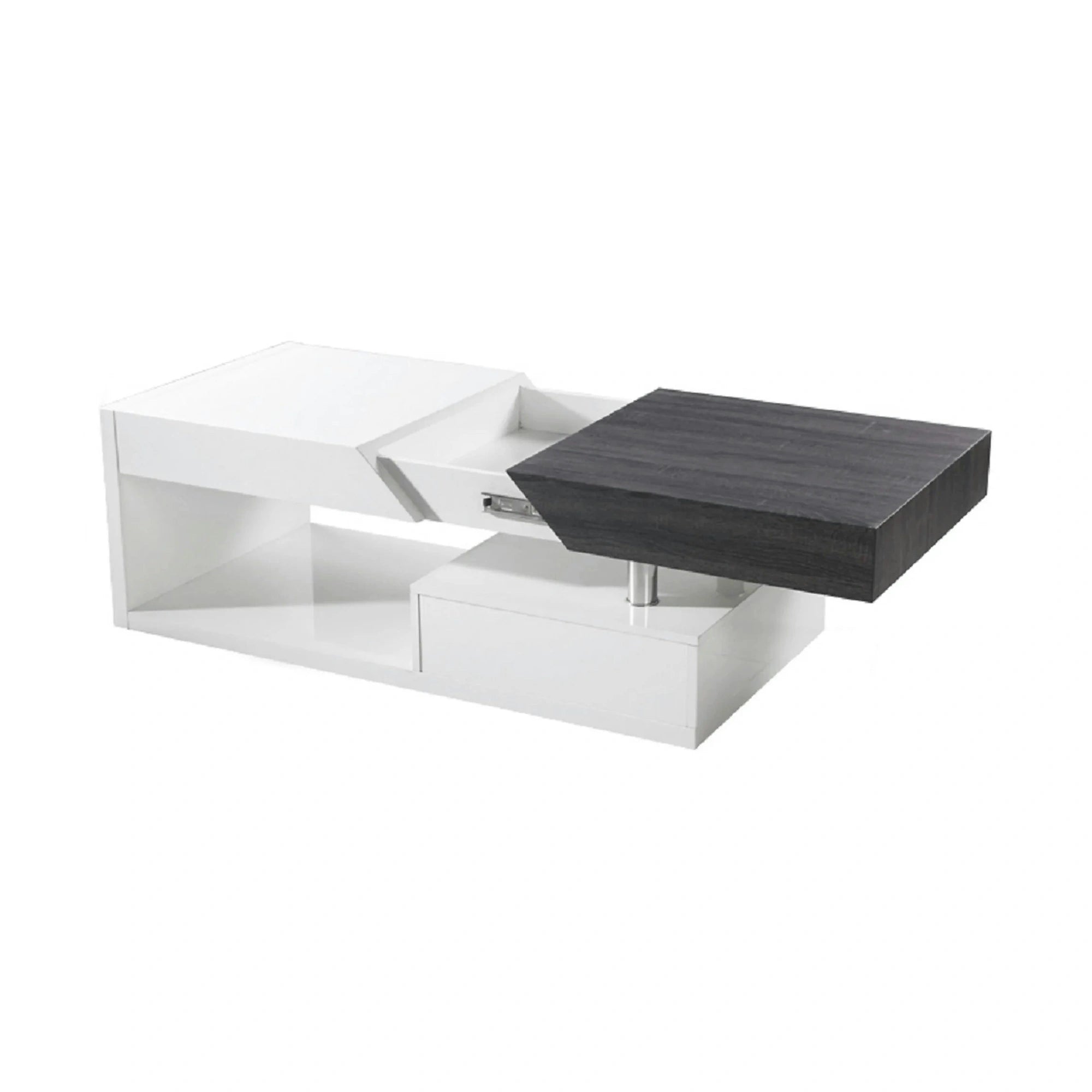 Masuta de cafea MELIDA, alb/gri, 120x60x43 cm