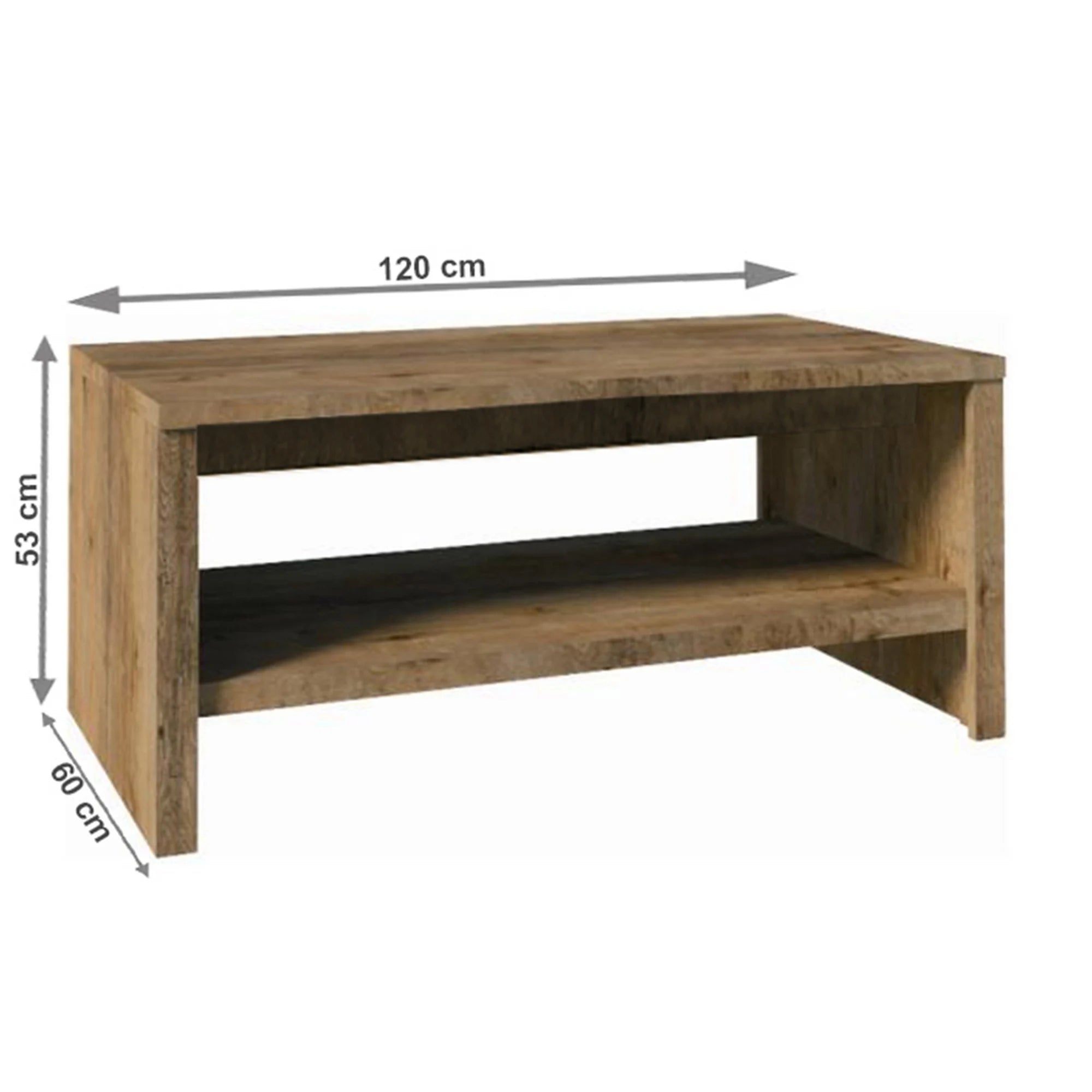 Masuta de cafea MONTANA ST, stejar inchis, PAL, 120x60x53 cm