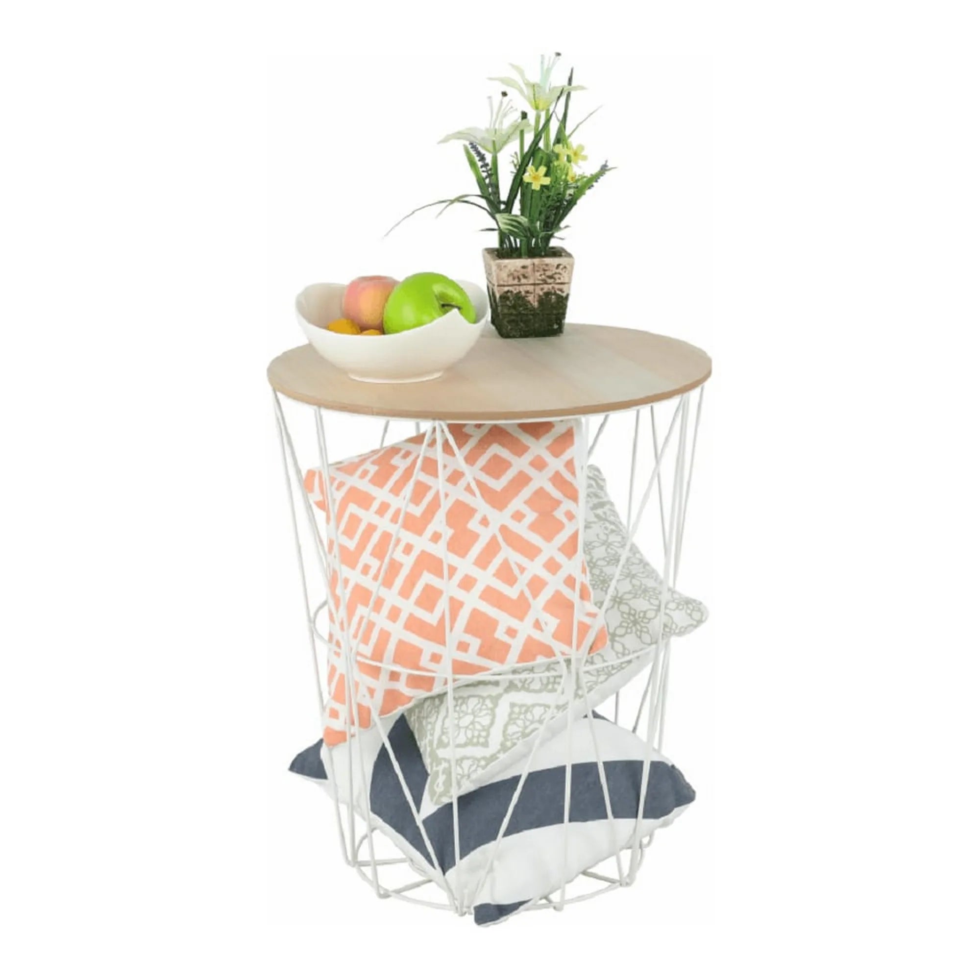 Masuta de cafea NANCER TYP 3, stejar natural/alb, 40x40x48 cm