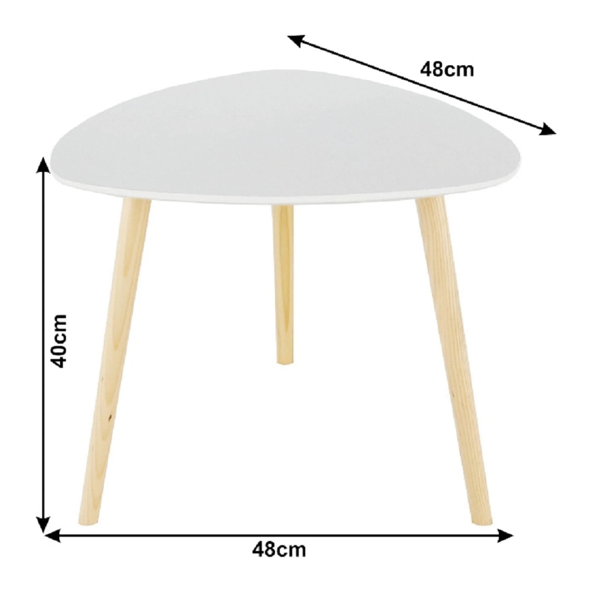 Masuta de cafea TAVAS, alb, stejar, 48x48x40 cm