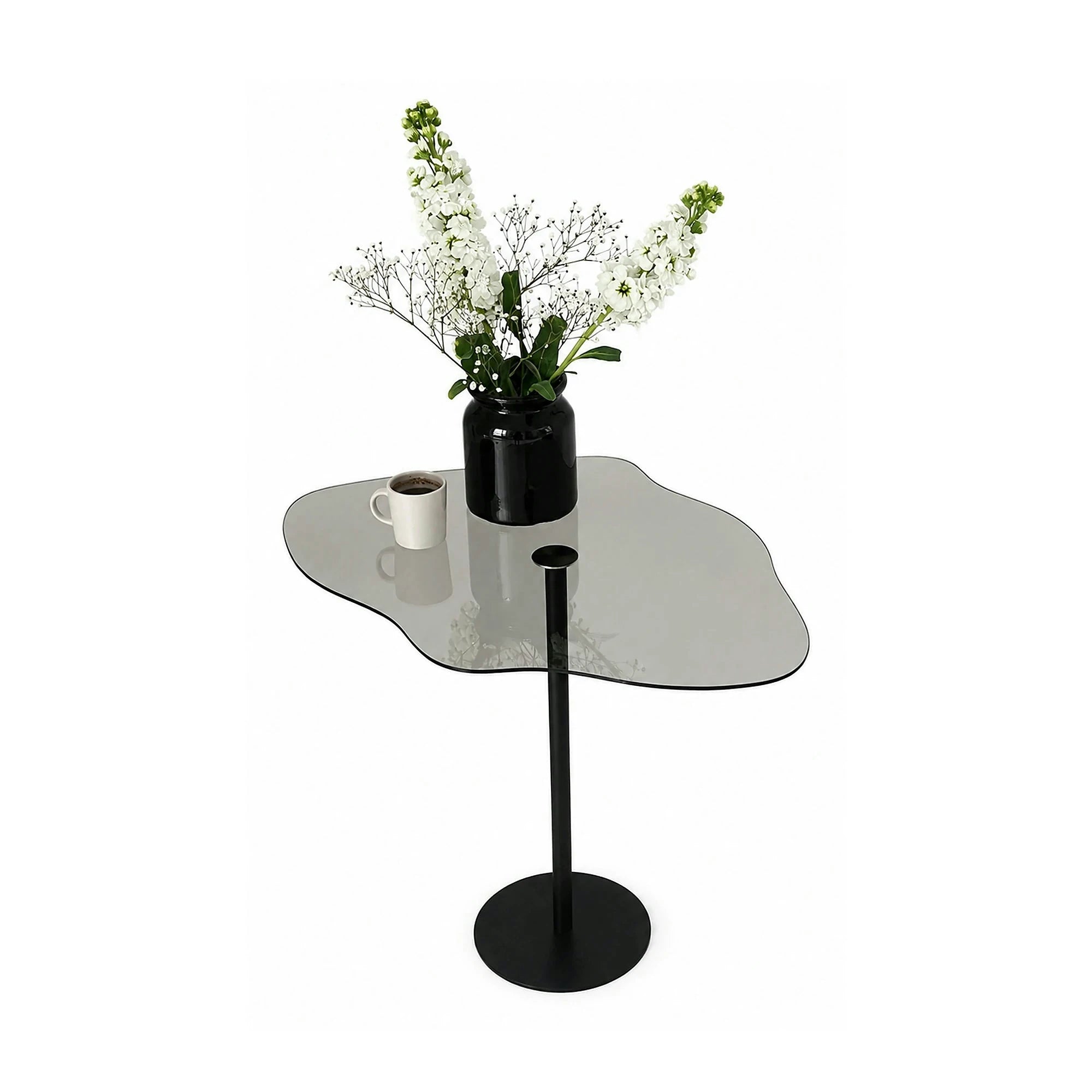 Masuta Dior, negru, metal/sticla, 60x45x50 cm
