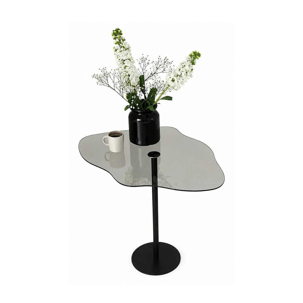 Masuta Dior, negru, metal/sticla, 60x45x50 cm
