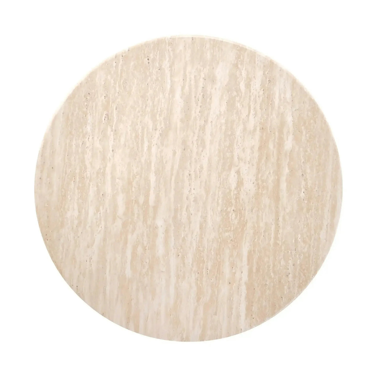Masuta DOROTEA S, piatra travertin/nuc, 50x56 cm