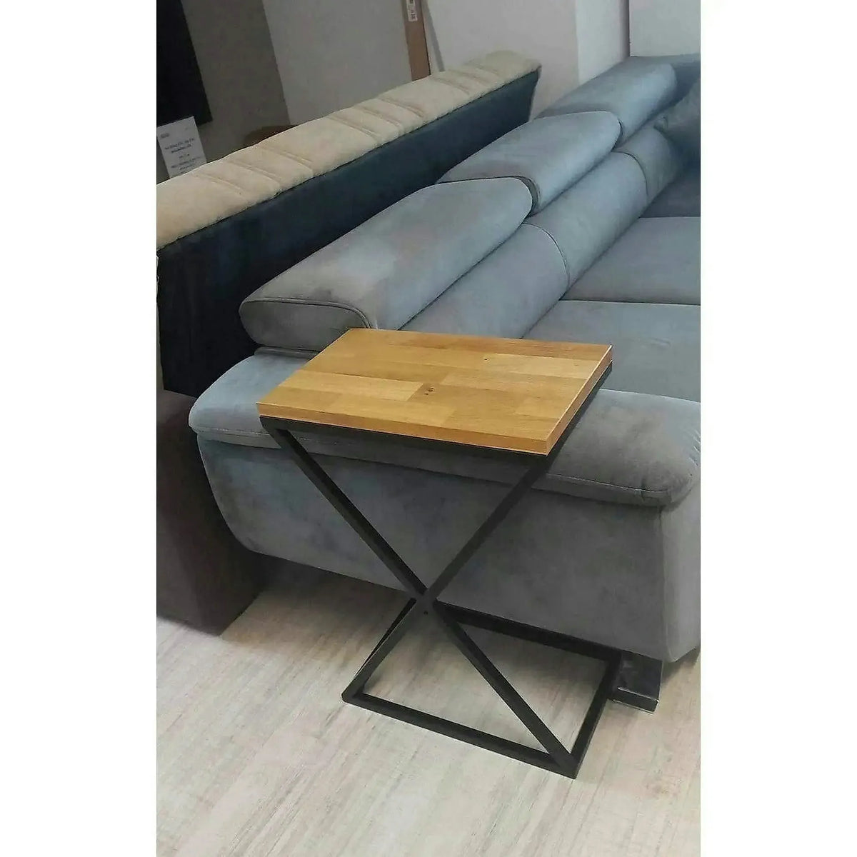Masuta DOTI, stejar/negru, 51x31x71 cm