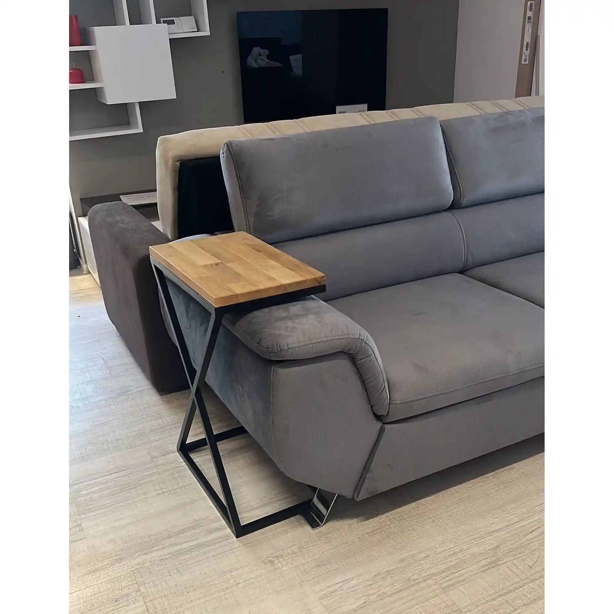 Masuta DOTI, stejar/negru, 51x31x71 cm