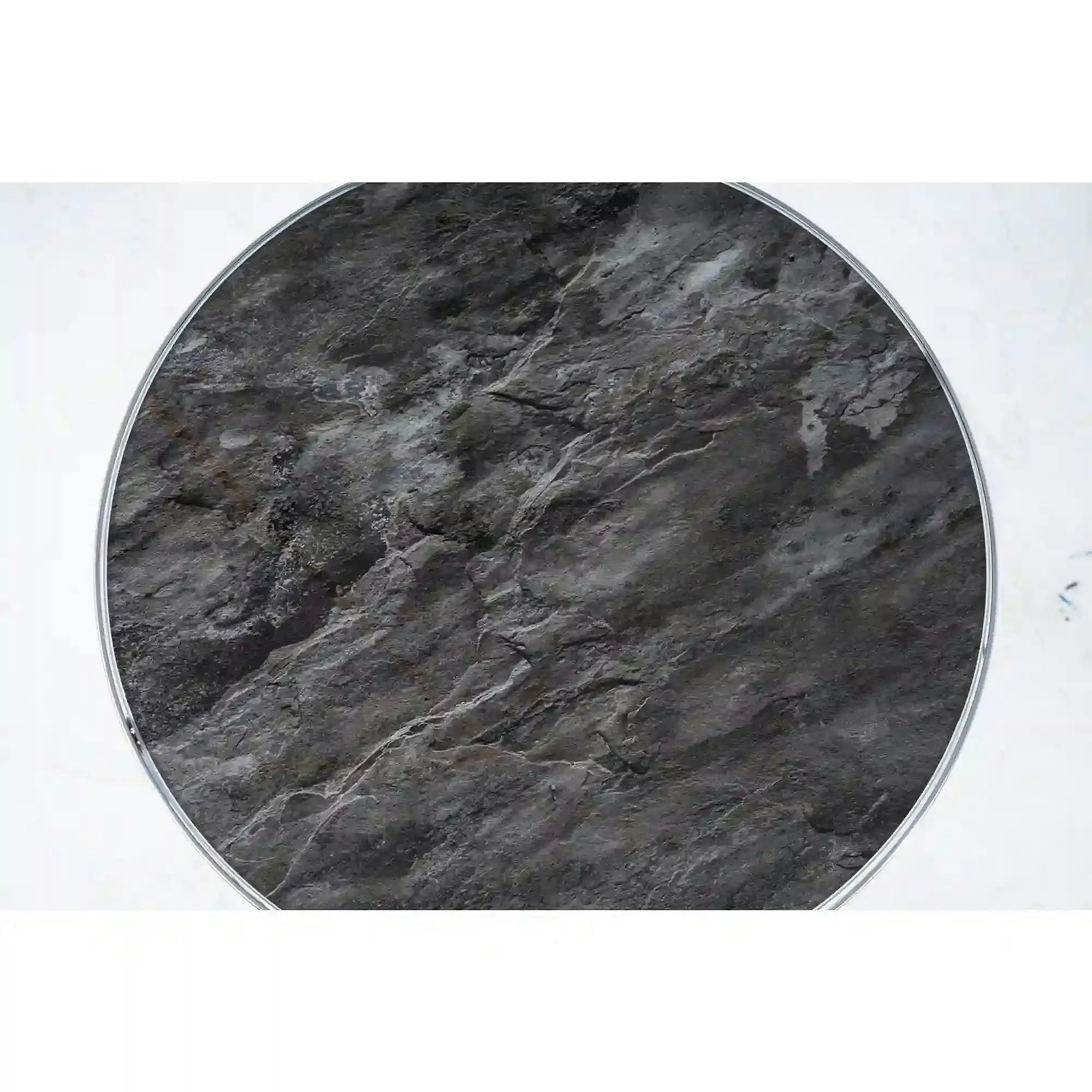 Masuta IBIZA C, gri cu efect de marmura/auriu, sticla securizata/metal, 42x51 cm