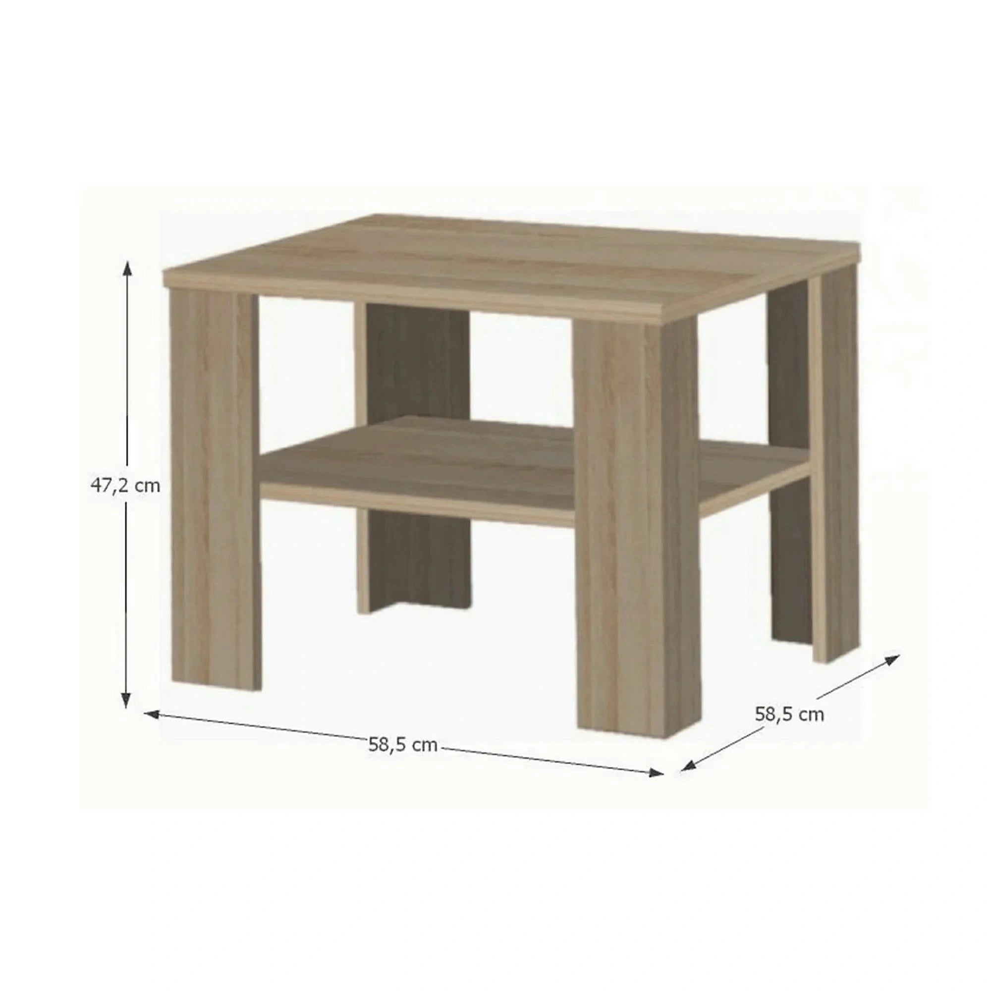 Masuta INTERSYS 21, stejar sonoma, DTD infoliat, 59x59x48 cm