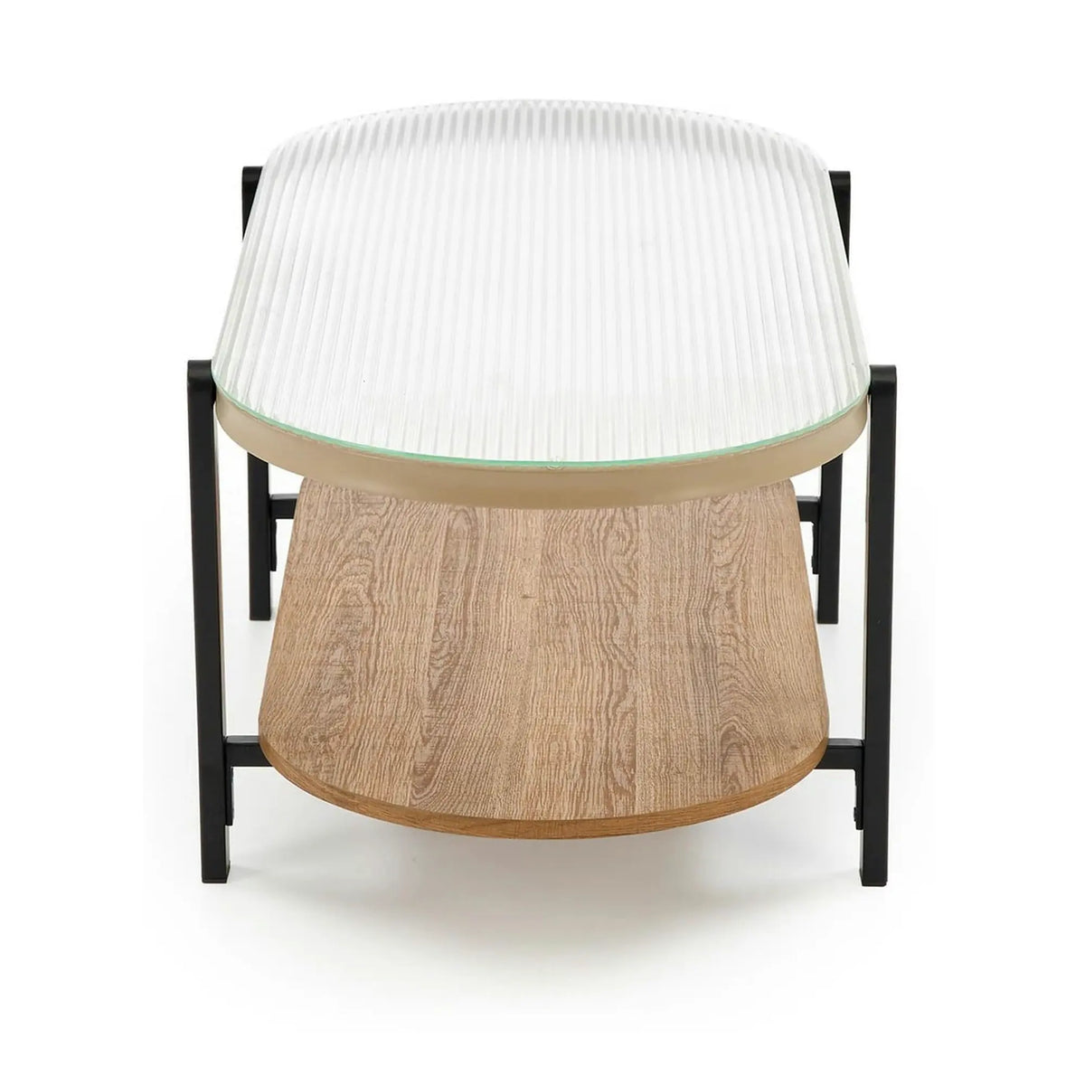 Masuta KAMALA, transparent/negru, 110x54x43 cm