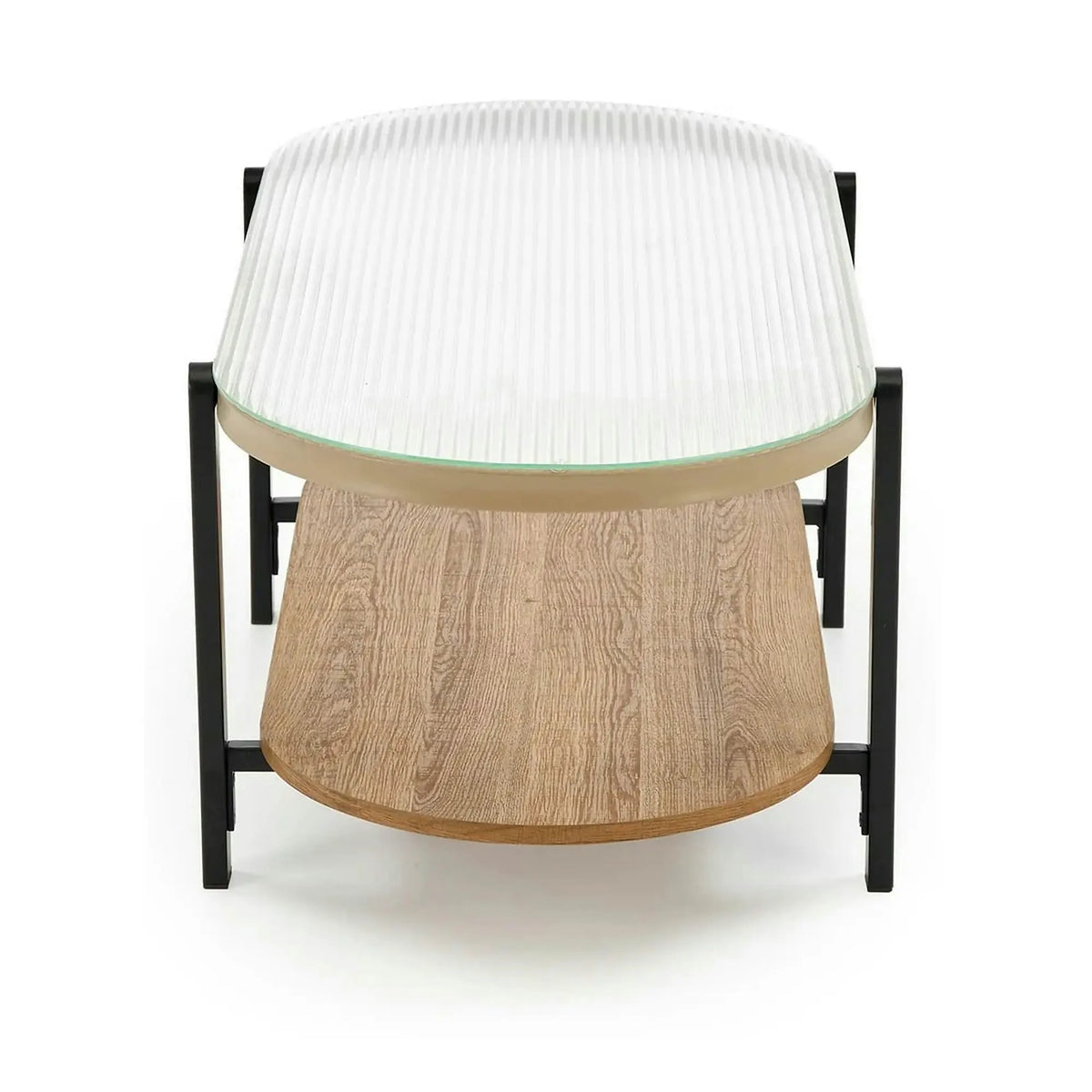 Masuta KAMALA, transparent/negru, 110x54x43 cm