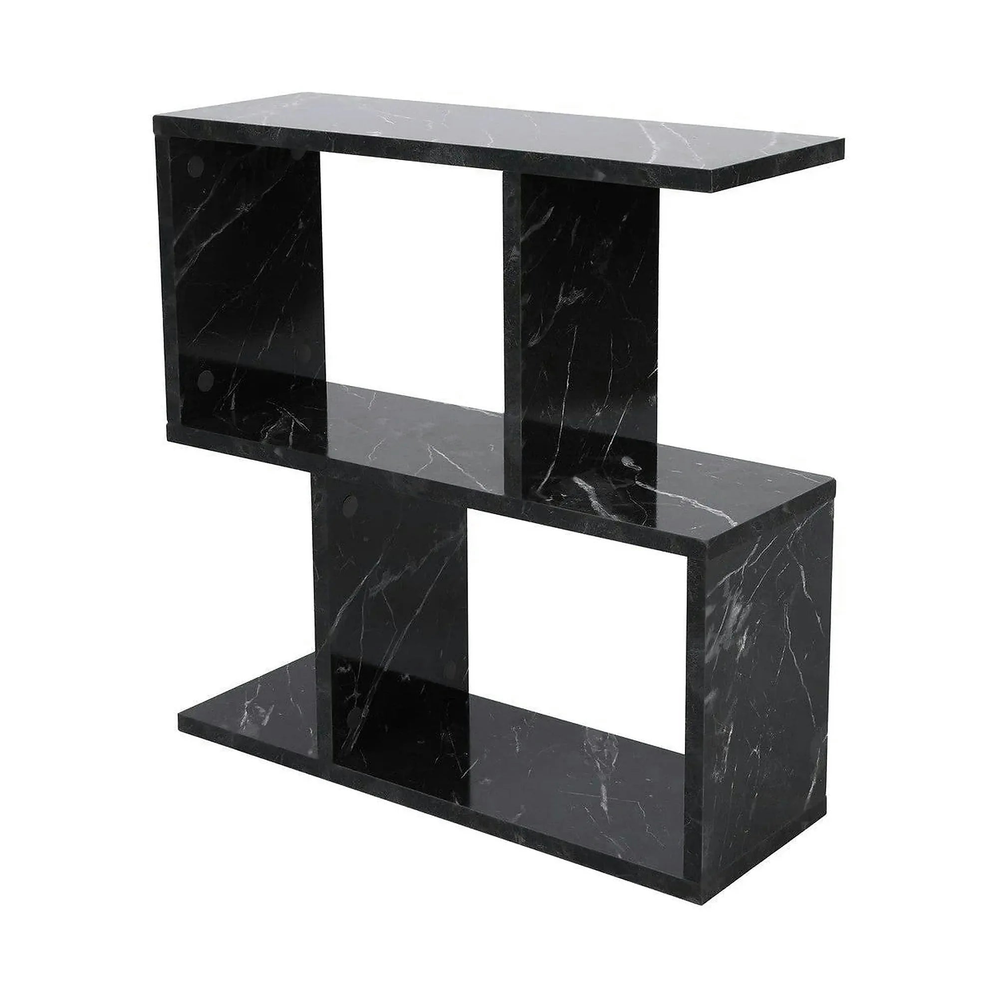 Masuta laterala LIFE, negru cu efect de marmura, PAL melaminat, 60x20x60 cm