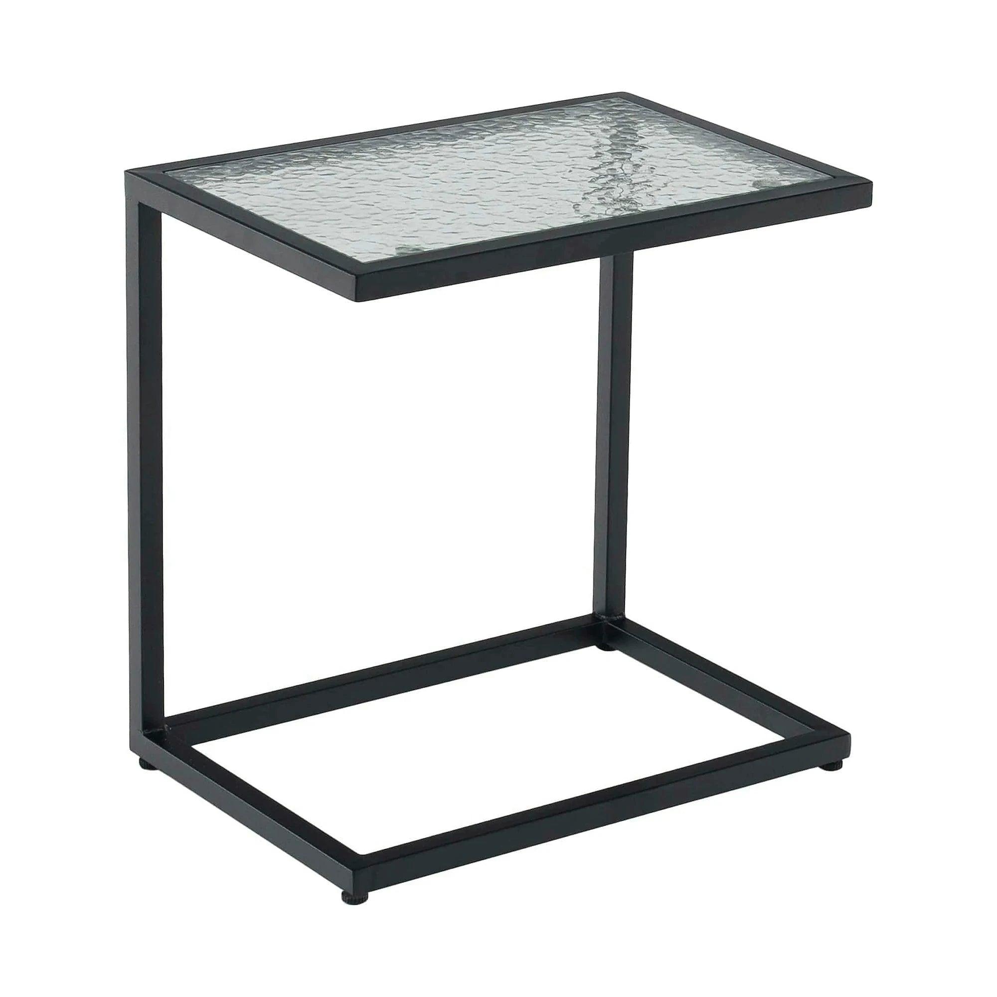 Masuta laterala SELKO, negru, sticla/metal, 45x30x46 cm