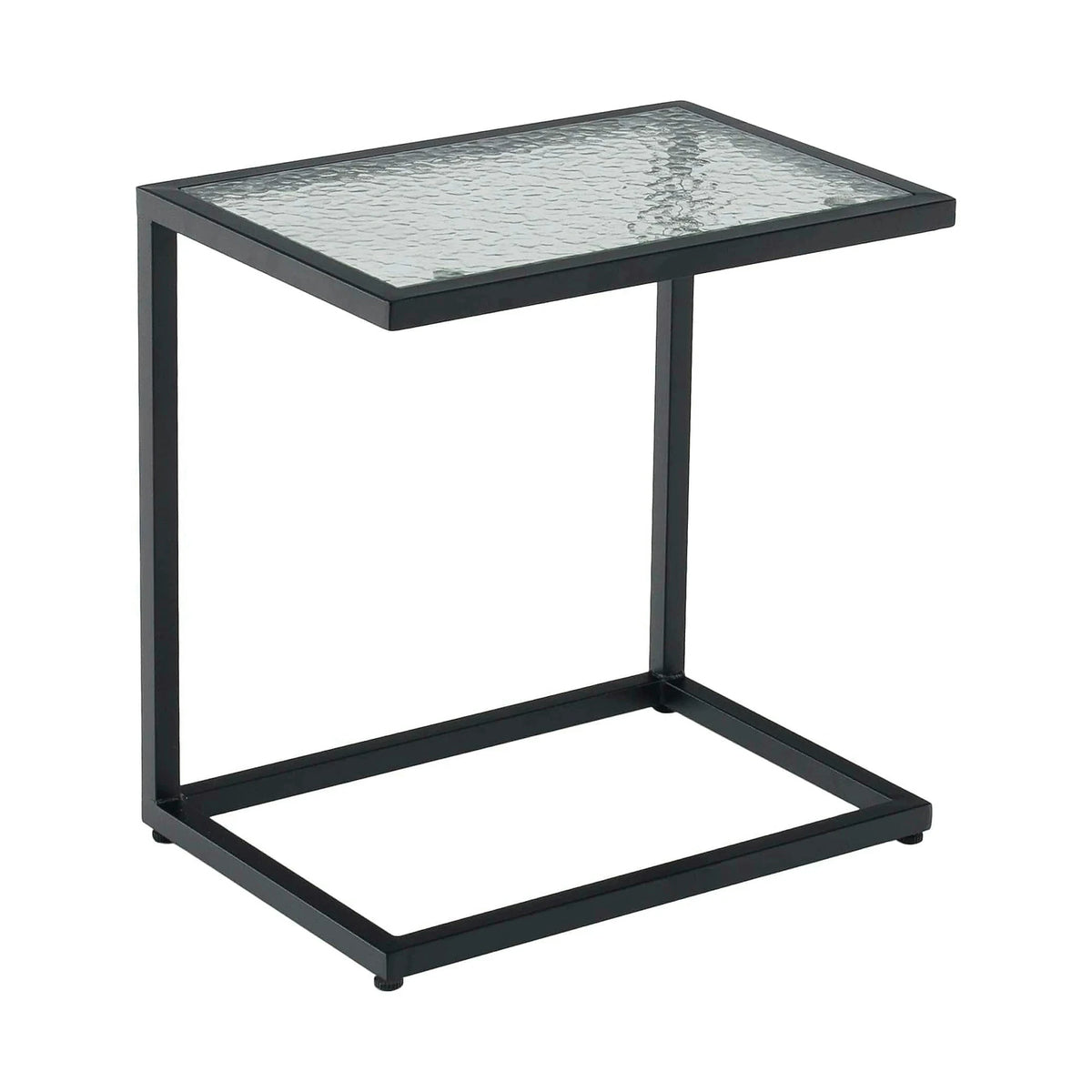 Masuta laterala SELKO, negru, sticla/metal, 45x30x46 cm