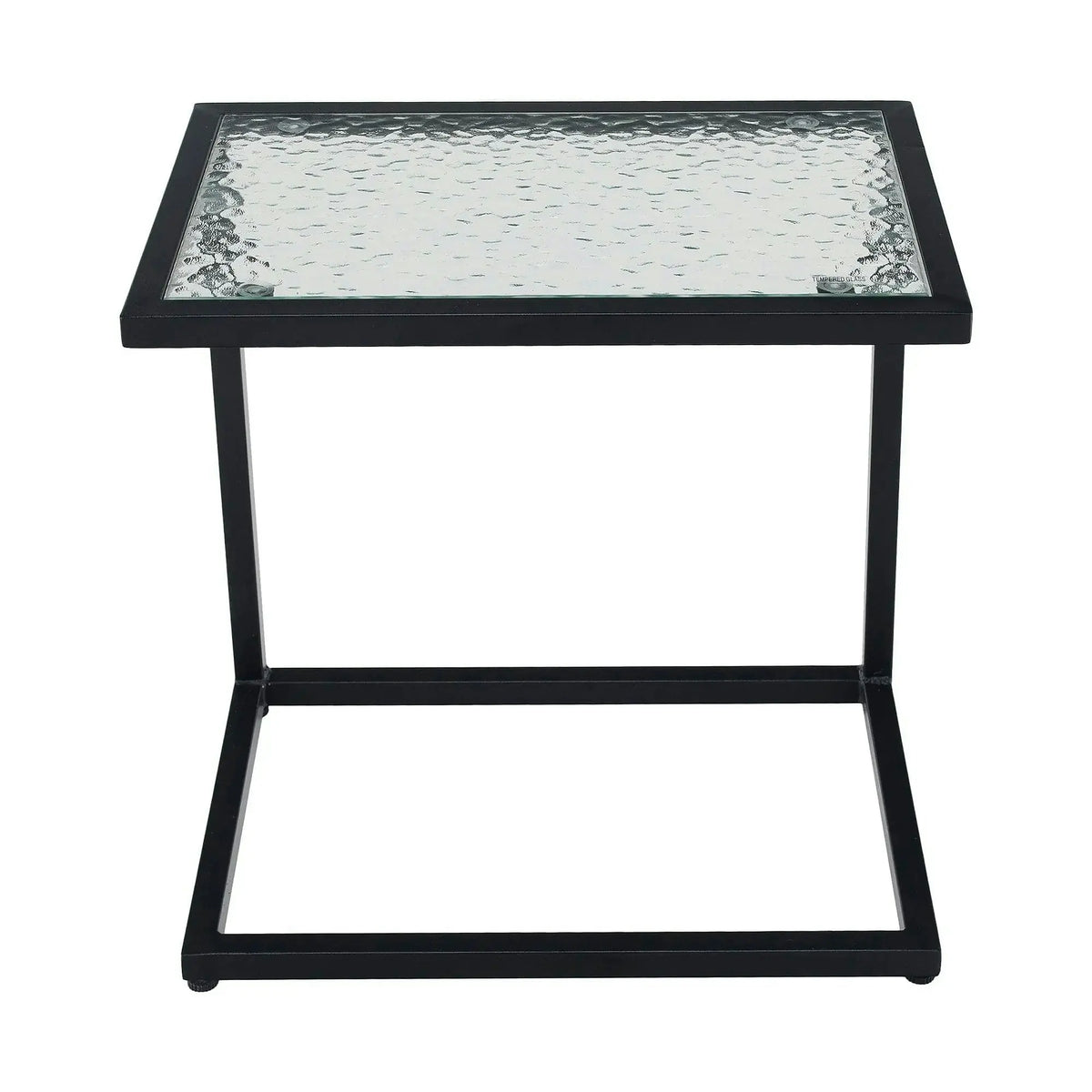 Masuta laterala SELKO, negru, sticla/metal, 45x30x46 cm