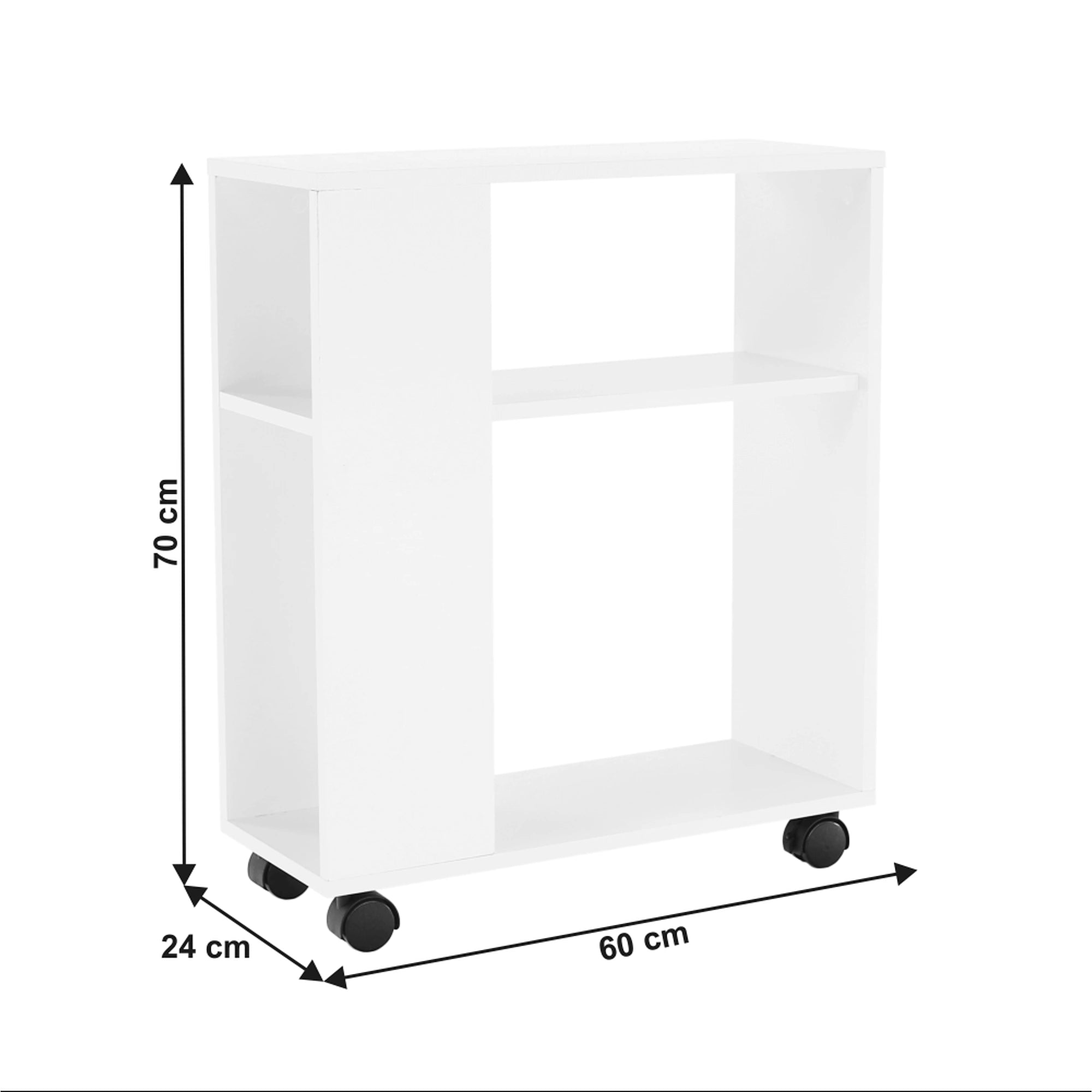 Masuta laterala ZOELA NEW, alb, PAL laminat, 60x24x70 cm