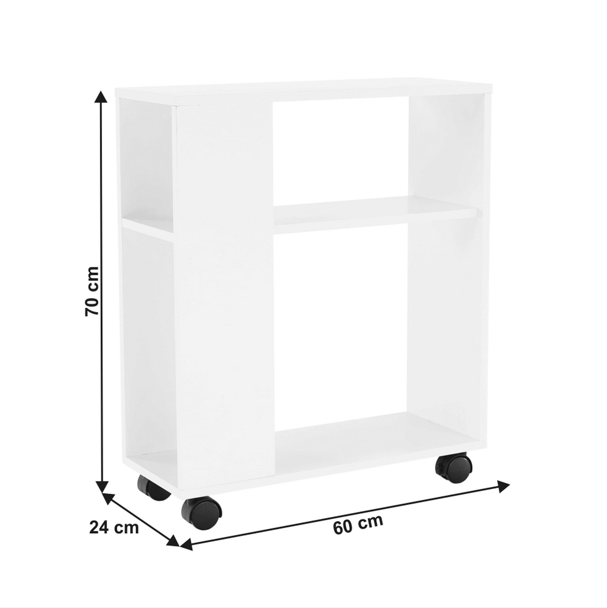 Masuta laterala ZOELA NEW, alb, PAL laminat, 60x24x70 cm