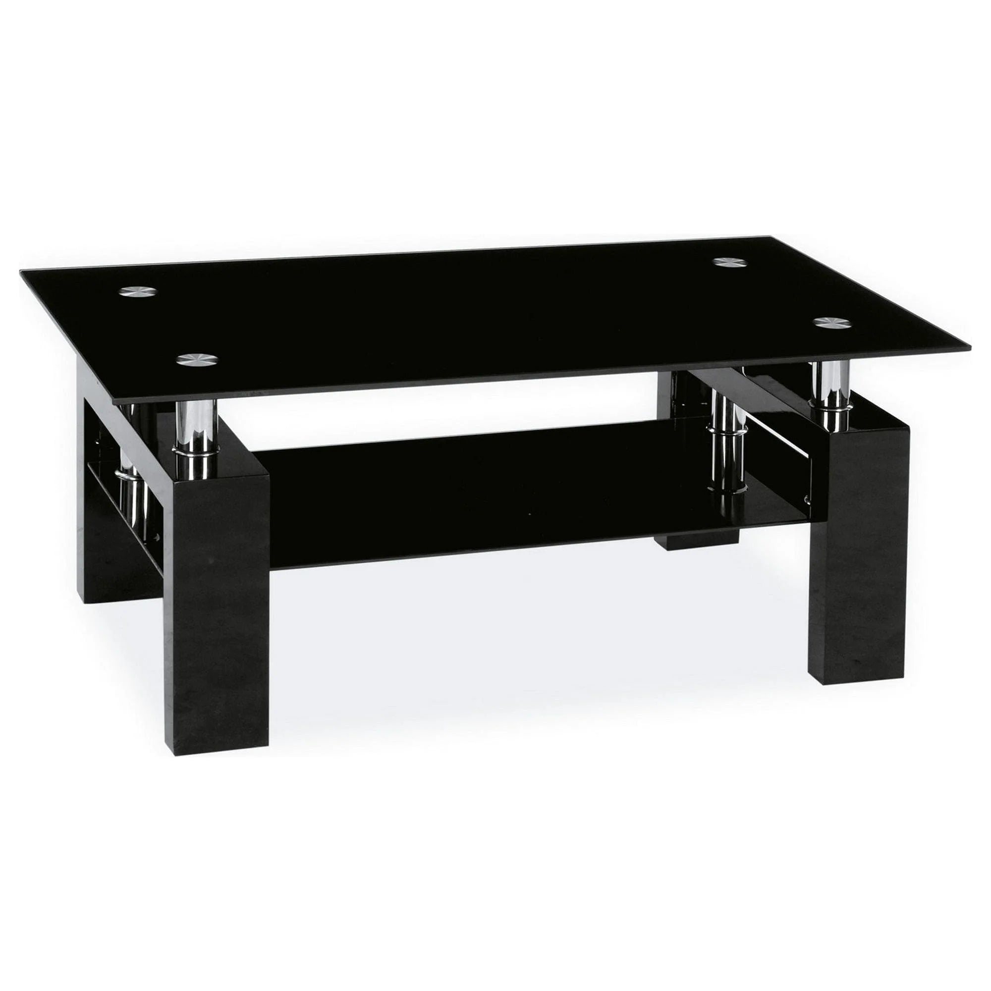 Masuta LISA 2, negru, sticla securizata, 110x60x55 cm