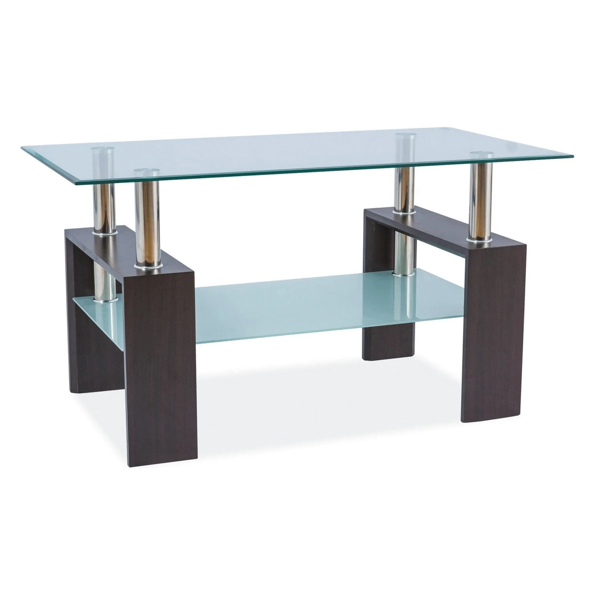 Masuta LISA, transparent/wenge, sticla securizata, 100x60x45 cm