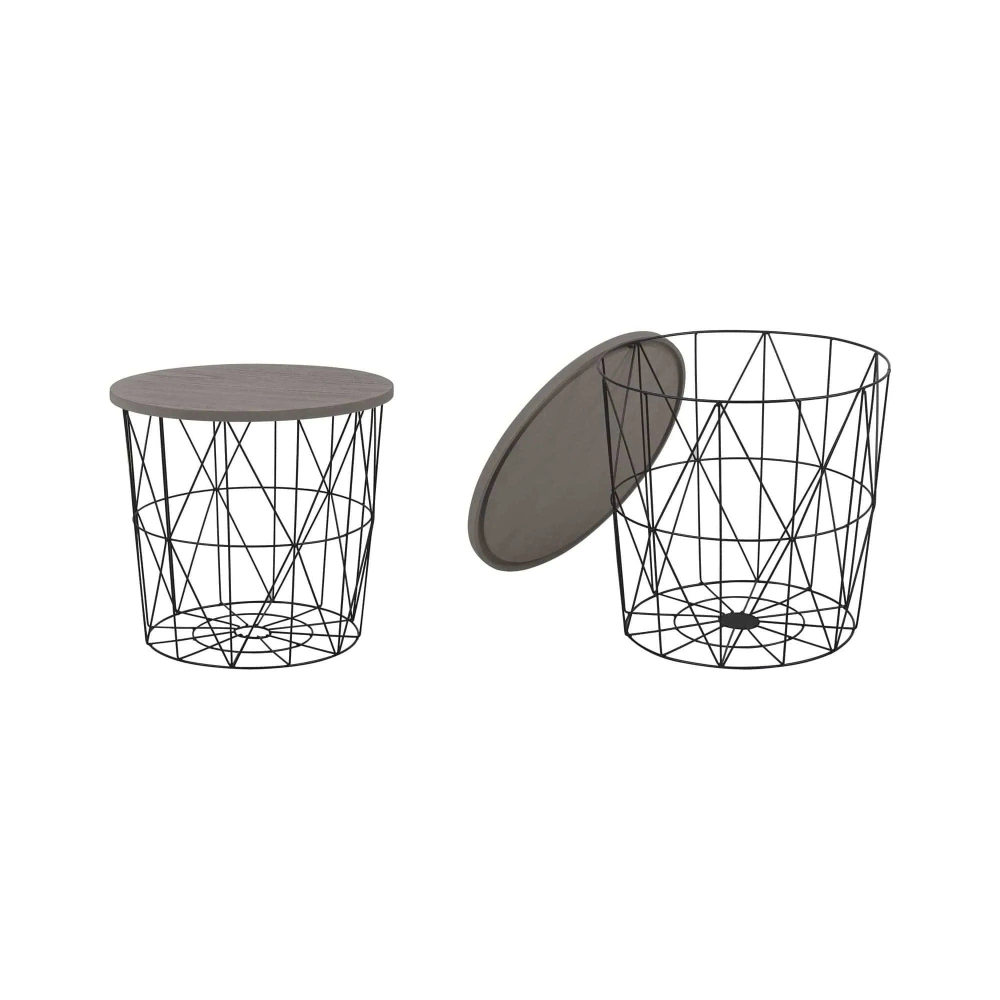 Masuta MARIFFA, frasin/negru, 42x41 cm