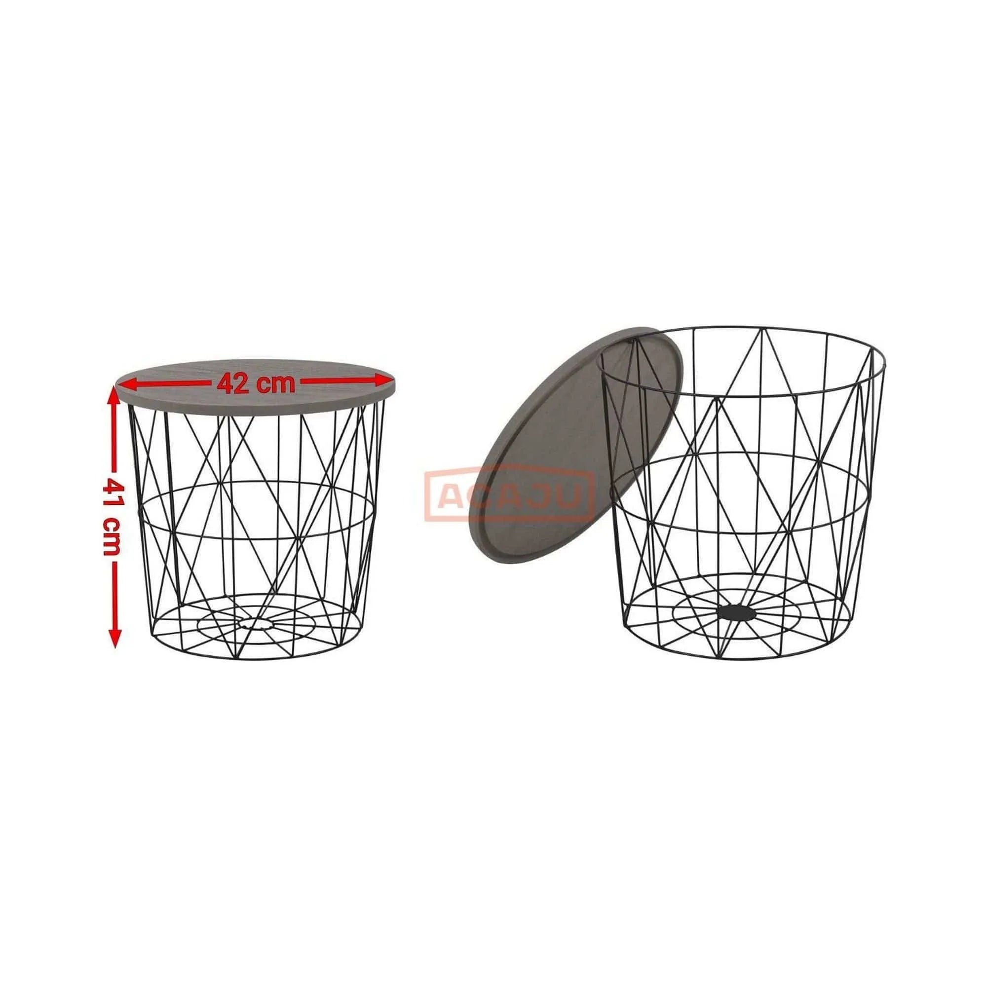 Masuta MARIFFA, frasin/negru, 42x41 cm