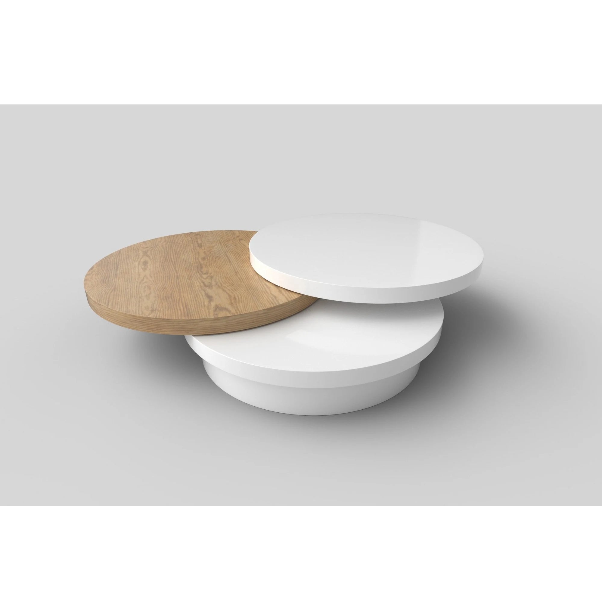 Masuta MICHELLE, alb/stejar, 80x80x27 cm