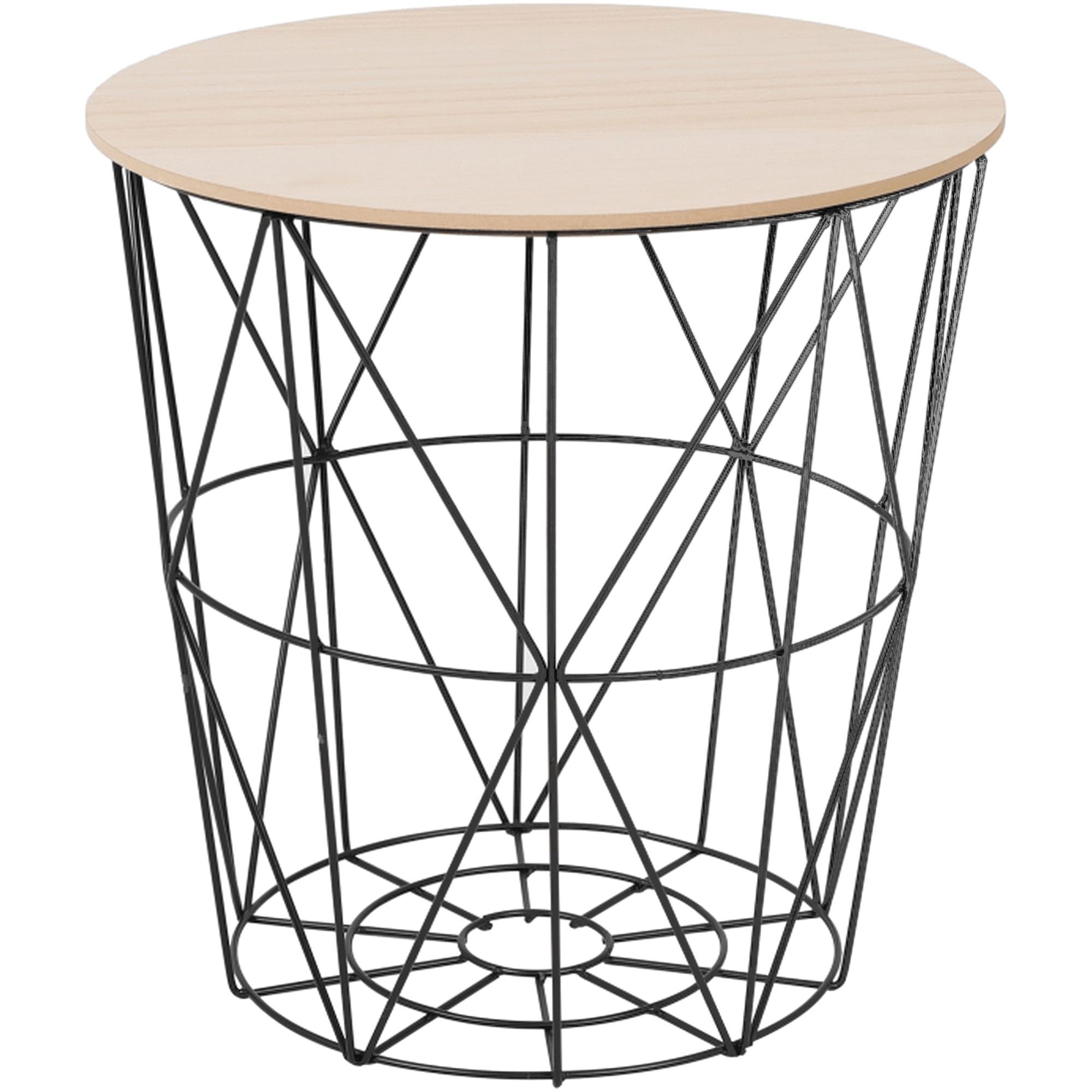 Masuta NANCER TYP 2, negru/stejar deschis, metal, 40x40x34 cm