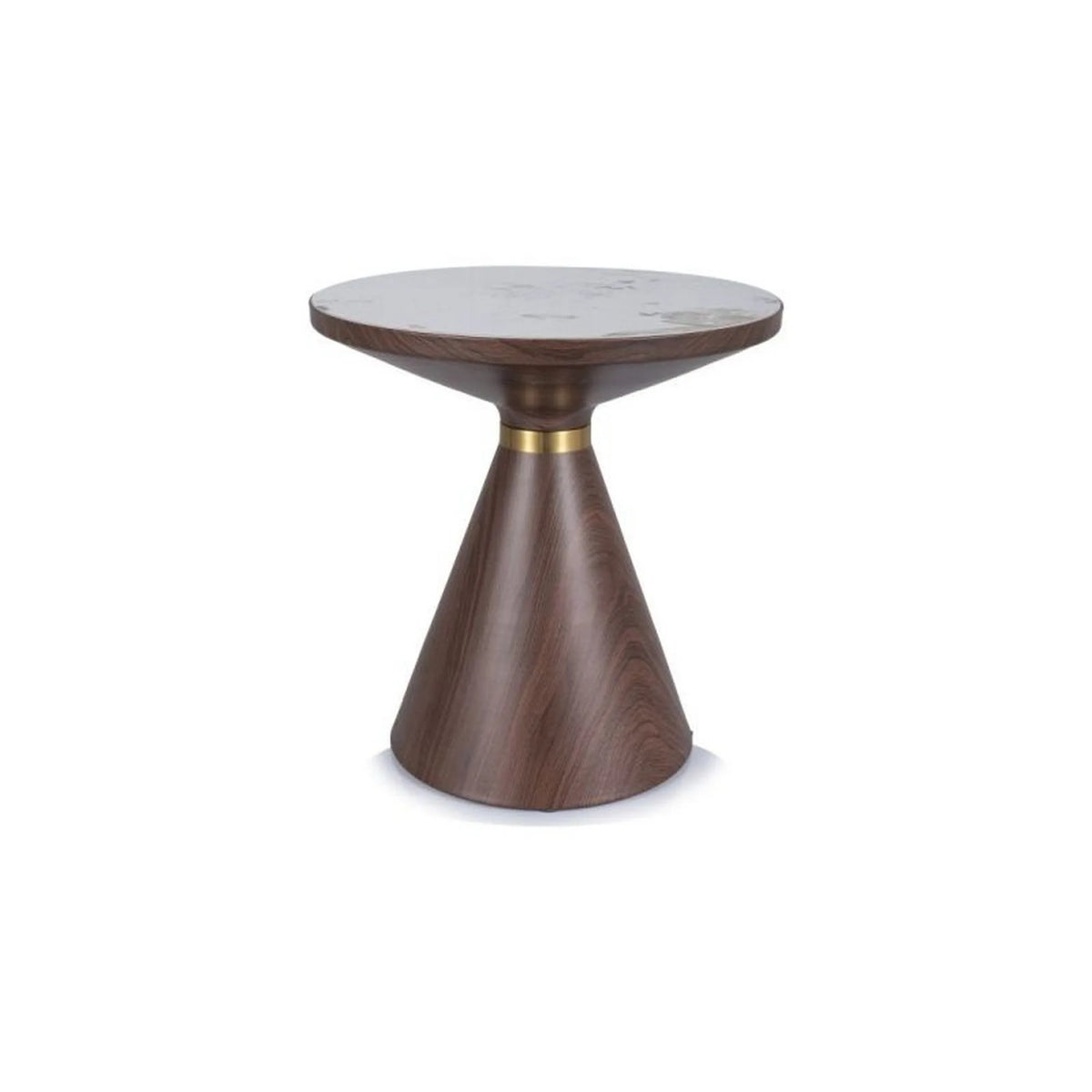 Masuta NAPA B, alb/nuc/auriu, ceramica/metal, 50x50x53 cm
