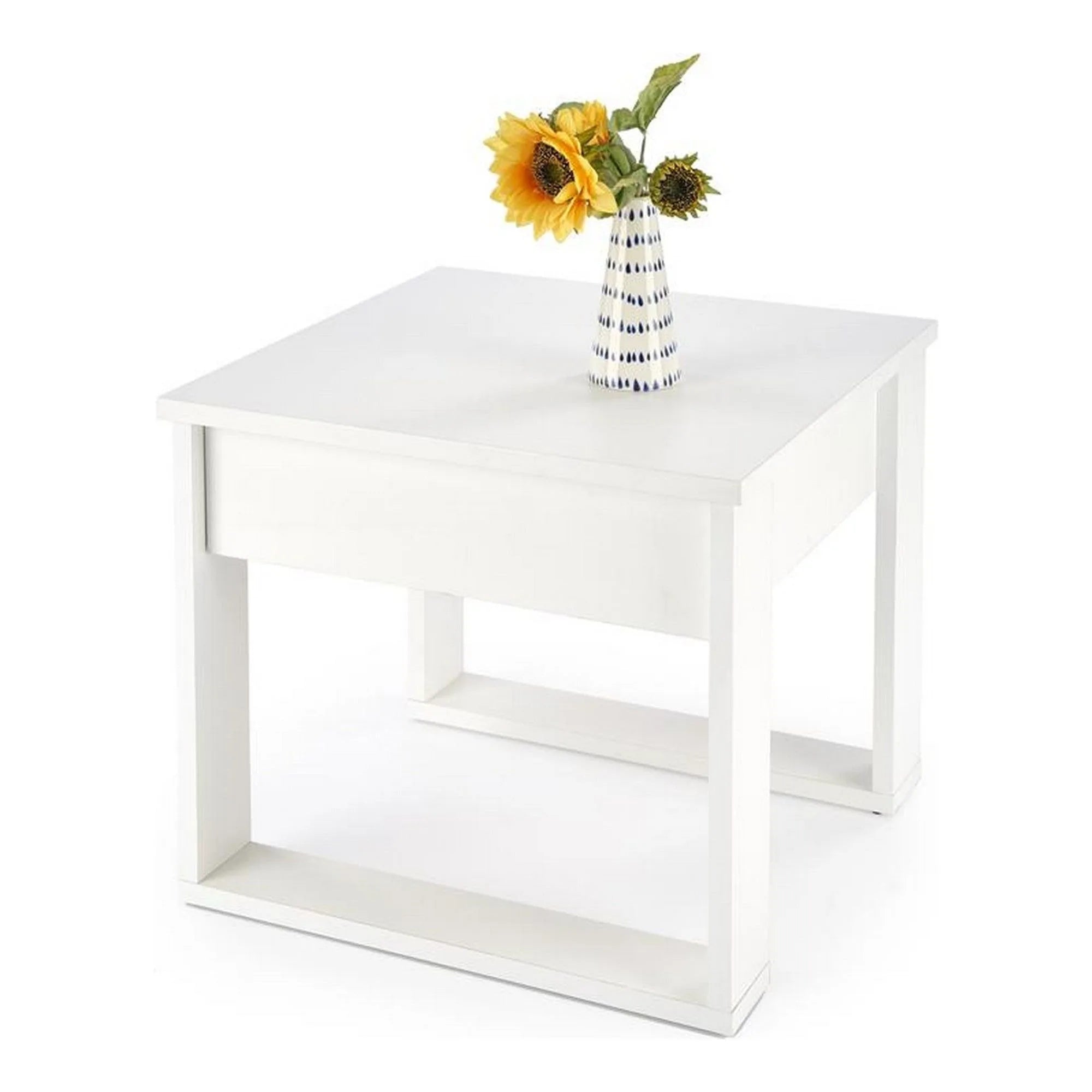 Masuta NEA KWADRAT, alb, PAL furniruit, 60x60x52 cm