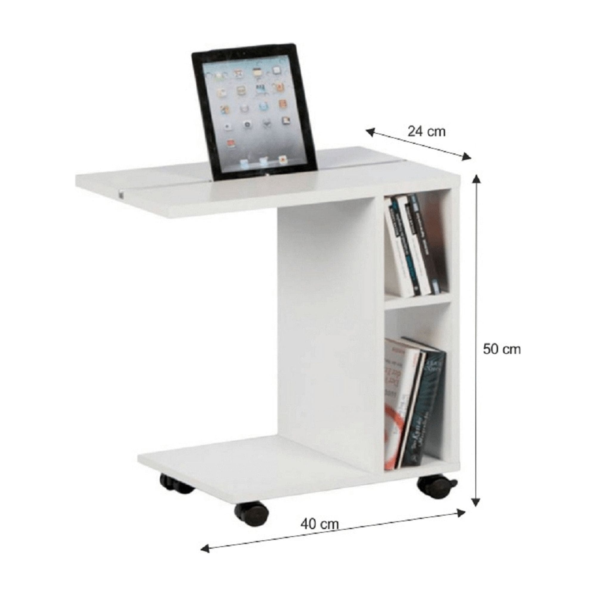 Masuta NIDEN, alb, PAL infoliat, 40x24x50 cm