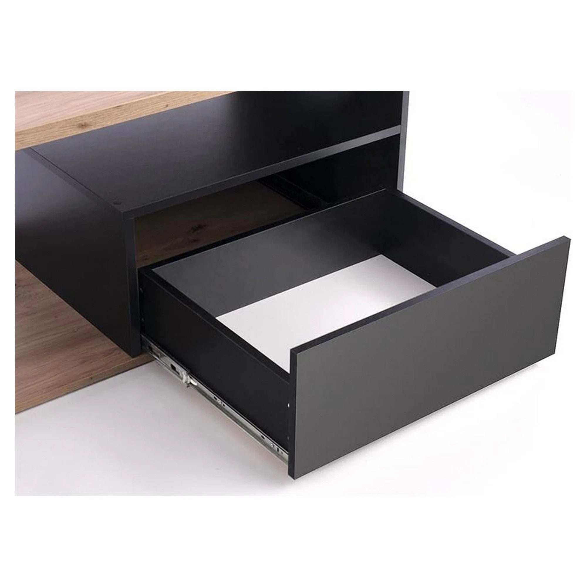 Masuta Pantera, stejar wotan/negru, PAL furniruit, 110x60x50 cm