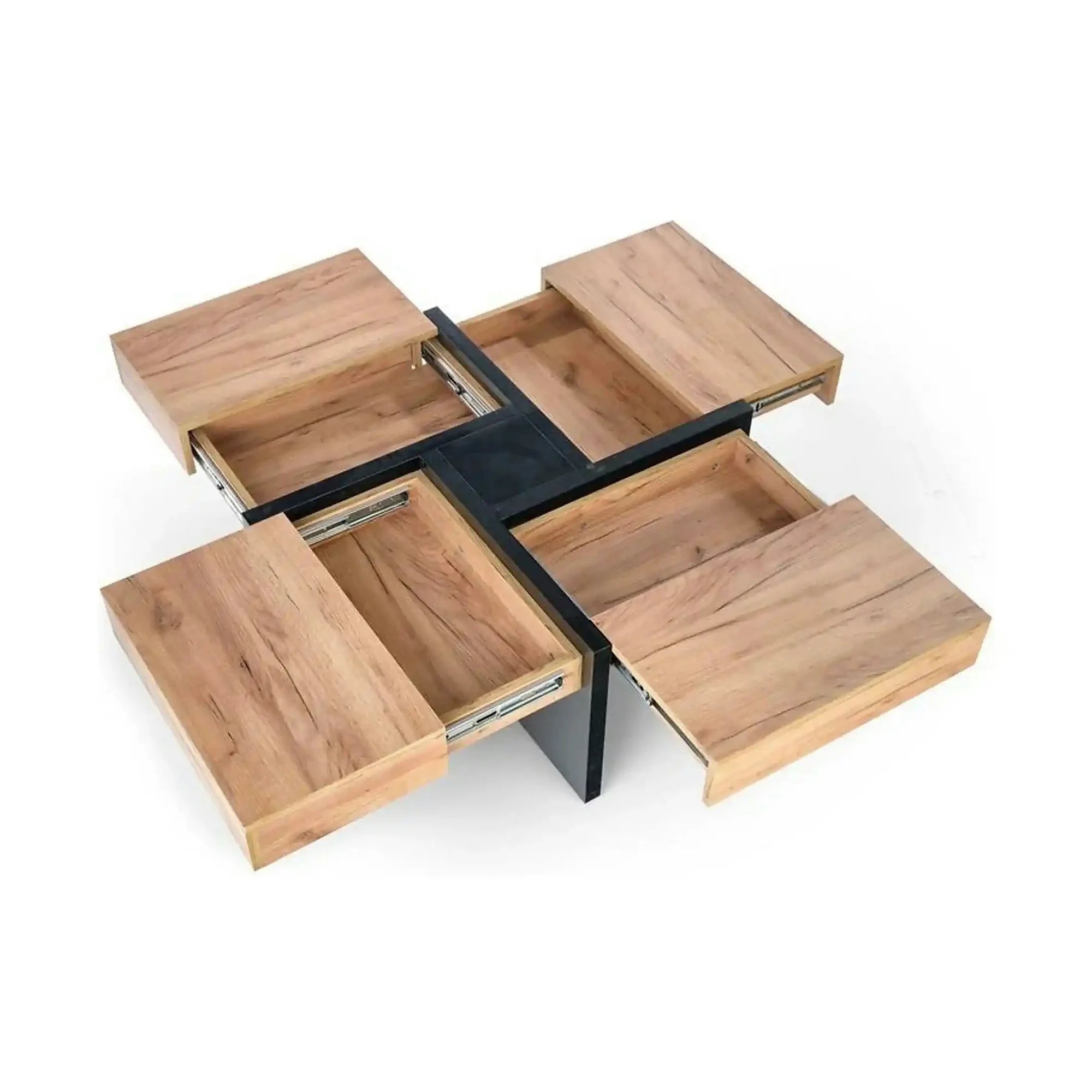 Masuta SEVILLA, negru/stejar craft, PAL, 100x100x47 cm
