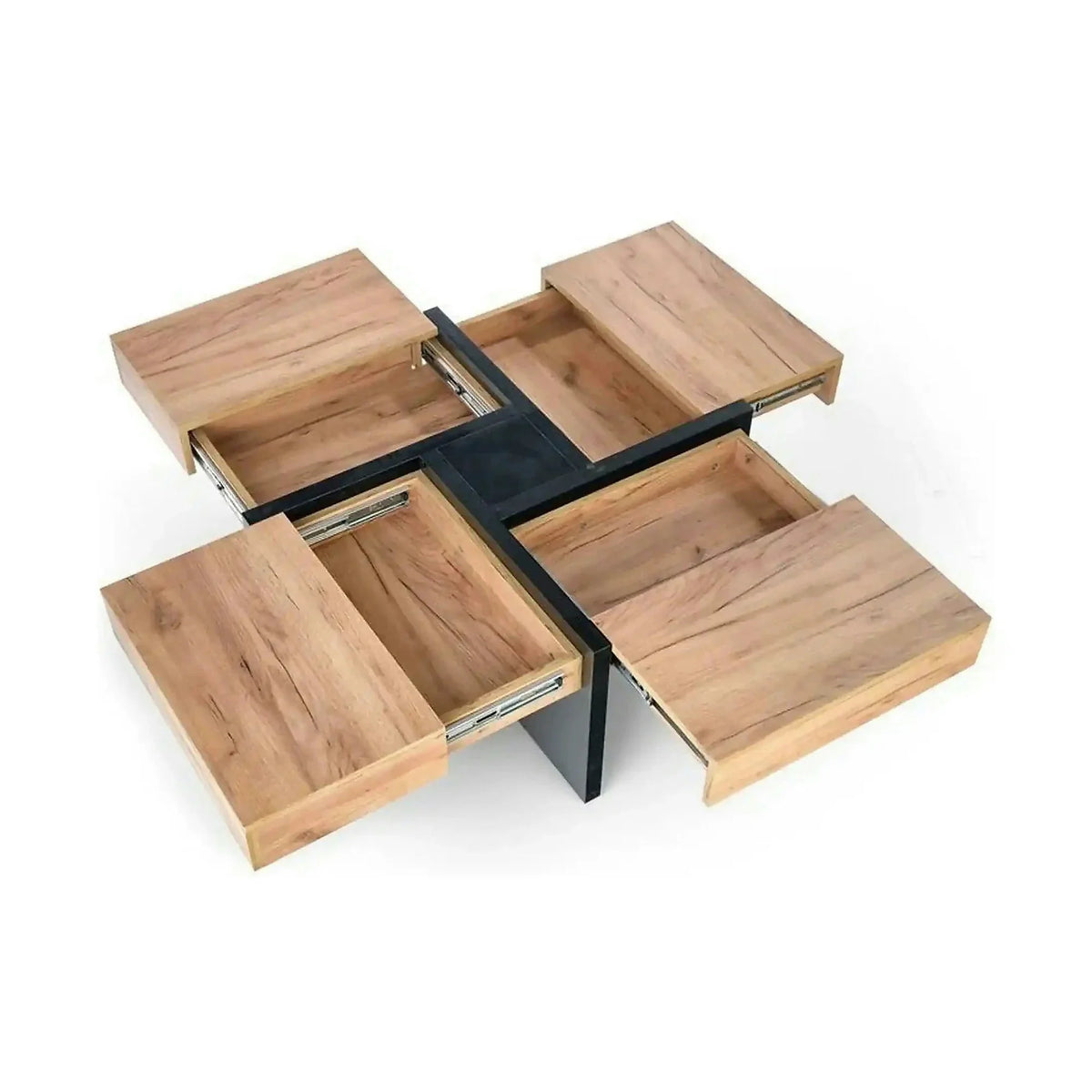 Masuta SEVILLA, negru/stejar craft, PAL, 100x100x47 cm