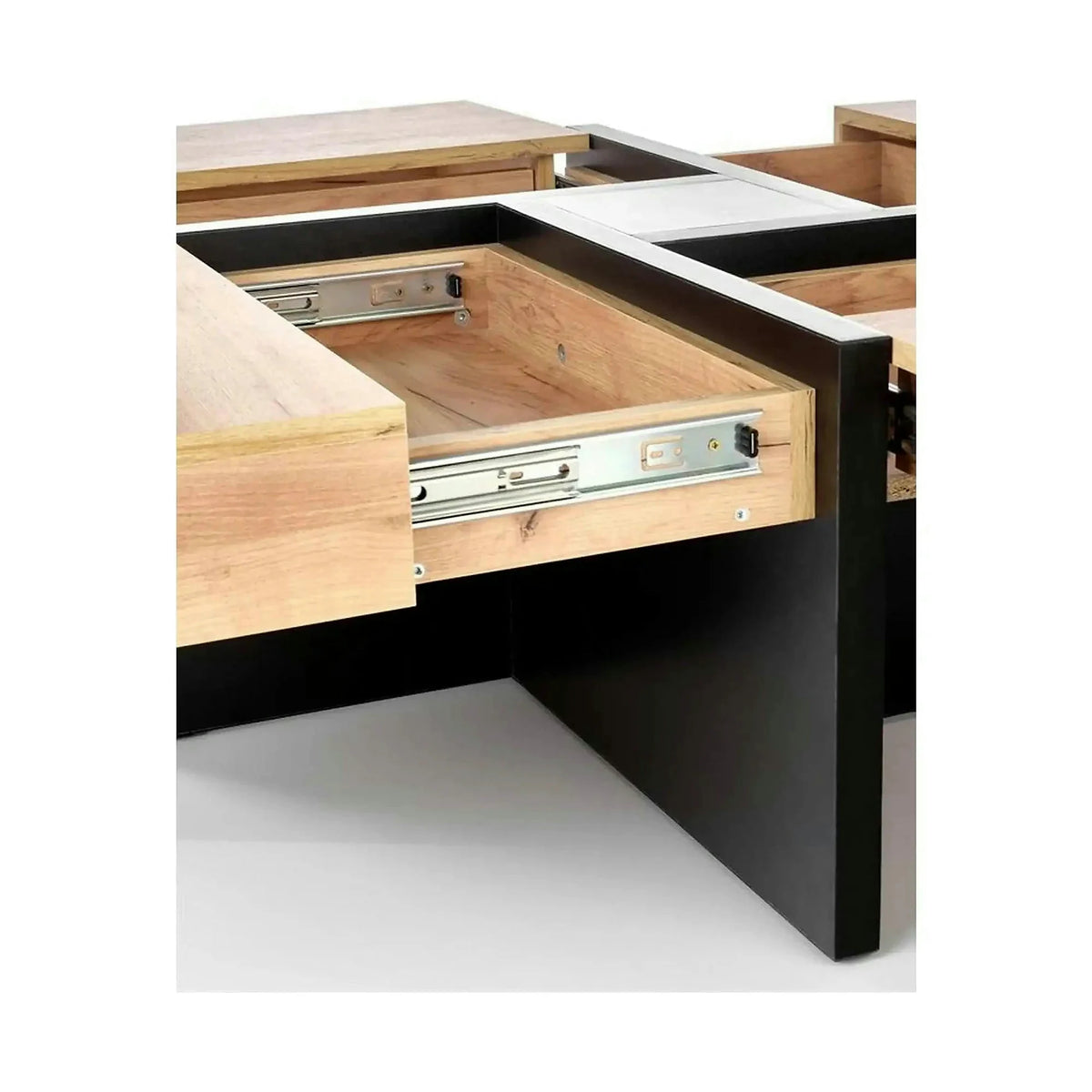Masuta SEVILLA, negru/stejar craft, PAL, 100x100x47 cm