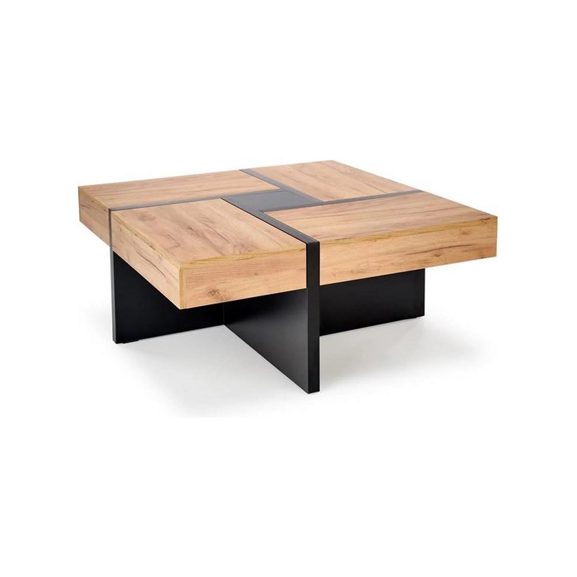 Masuta SEVILLA, negru/stejar craft, PAL, 100x100x47 cm