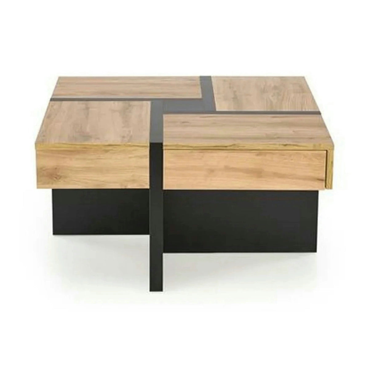 Masuta SEVILLA S, stejar/negru, PAL laminat, 80x80x47 cm