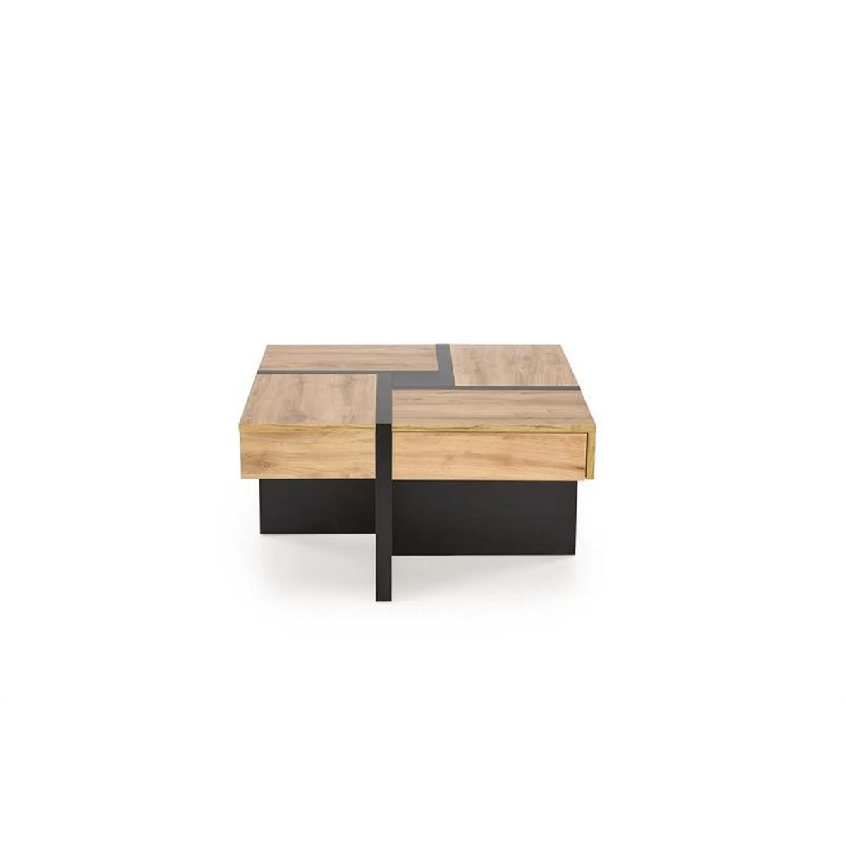 Masuta SEVILLA S, stejar/negru, PAL laminat, 80x80x47 cm