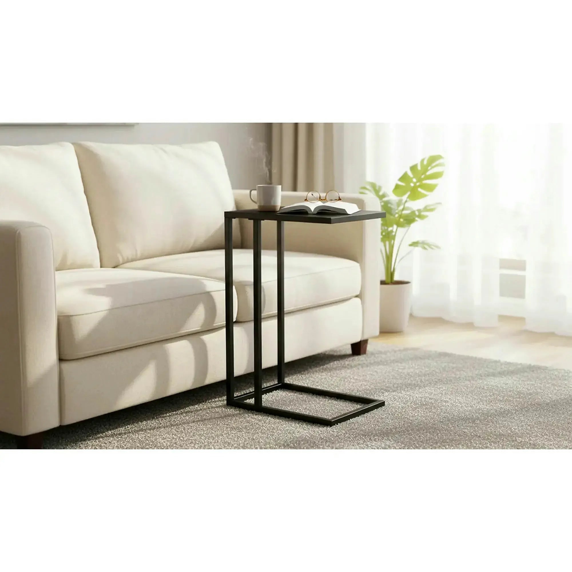 Masuta Symphony D, negru, PAL laminat/metal, 45x30x60 cm