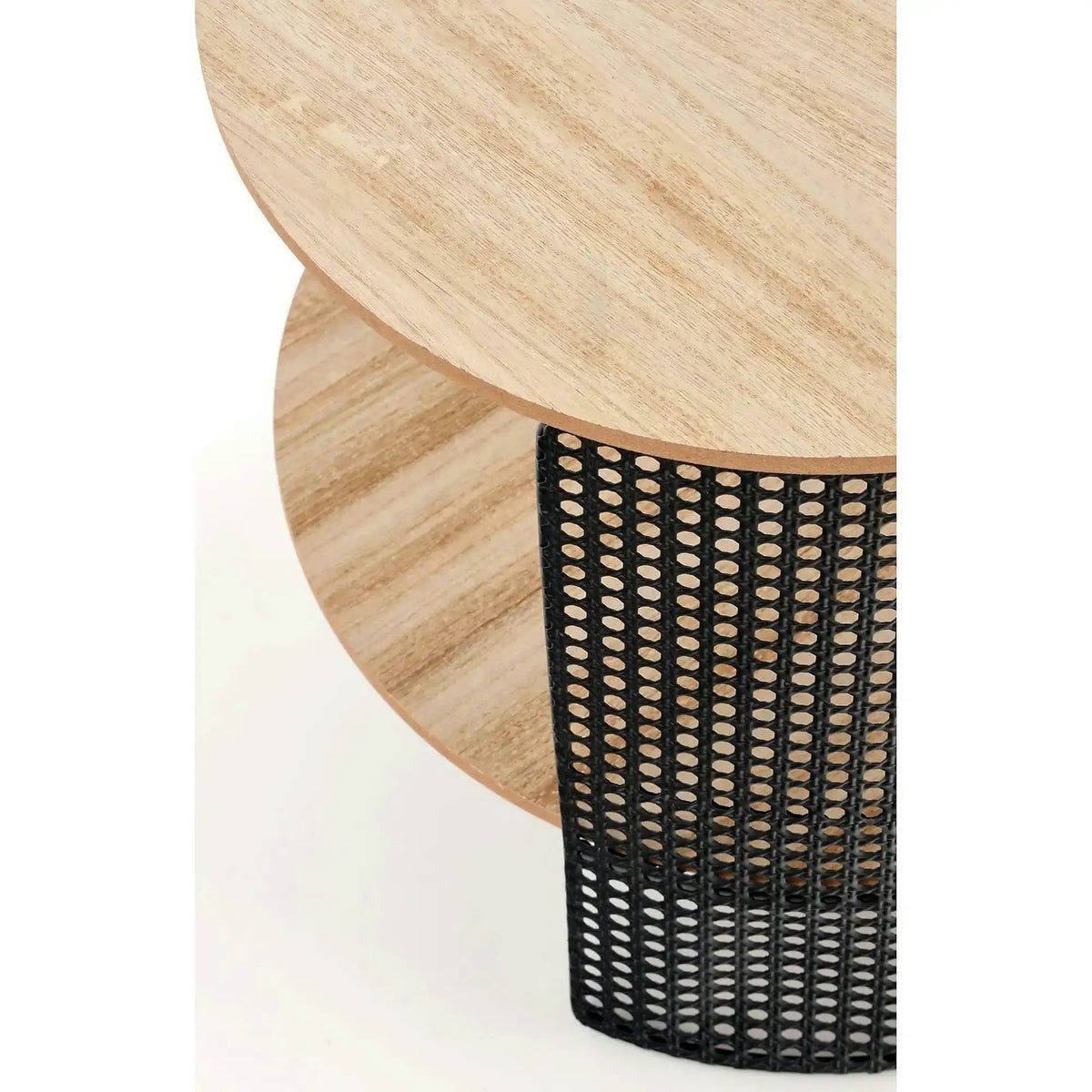 Masuta TRAFICA, stejar natural/negru, 41x41x41 cm