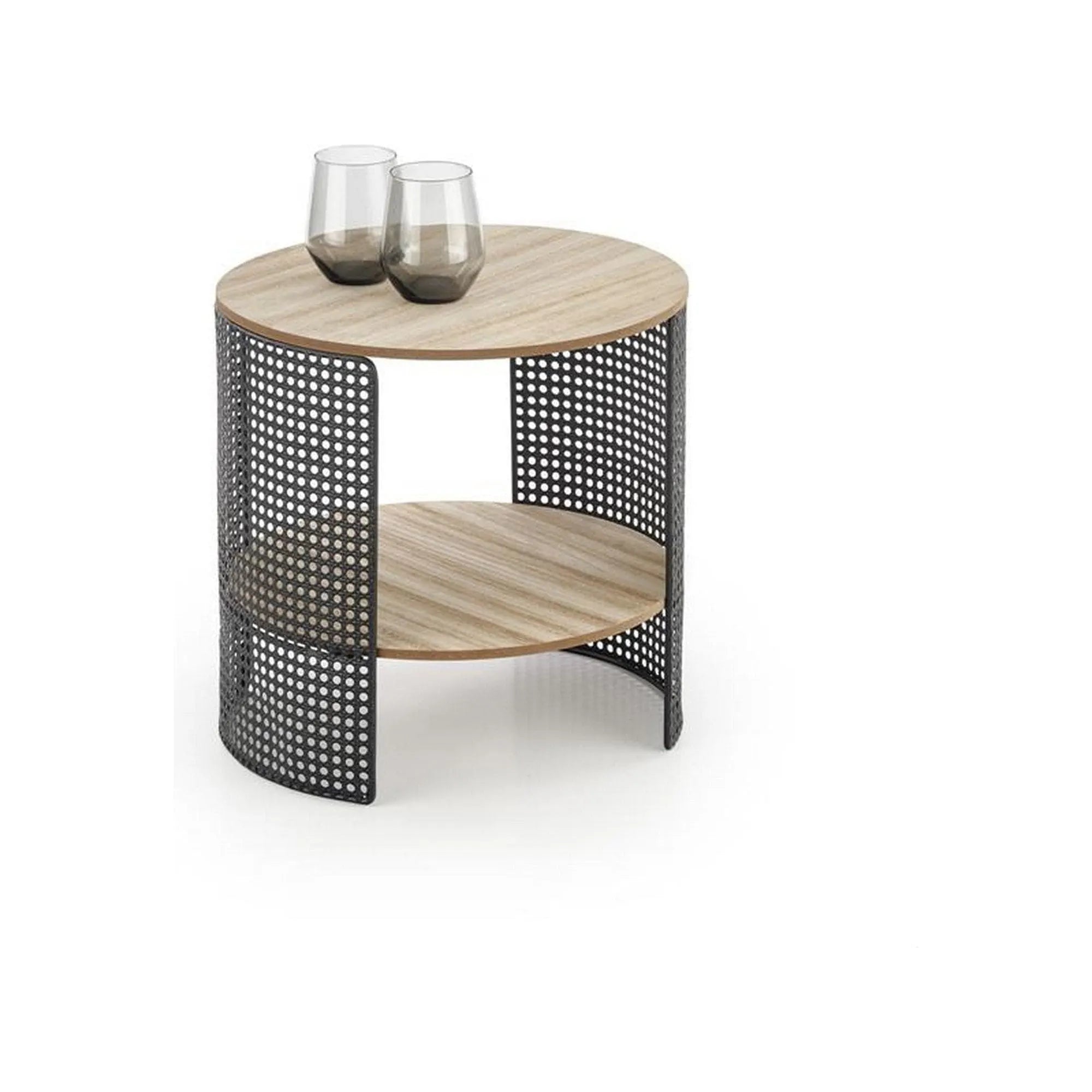 Masuta TRAFICA, stejar natural/negru, 41x41x41 cm