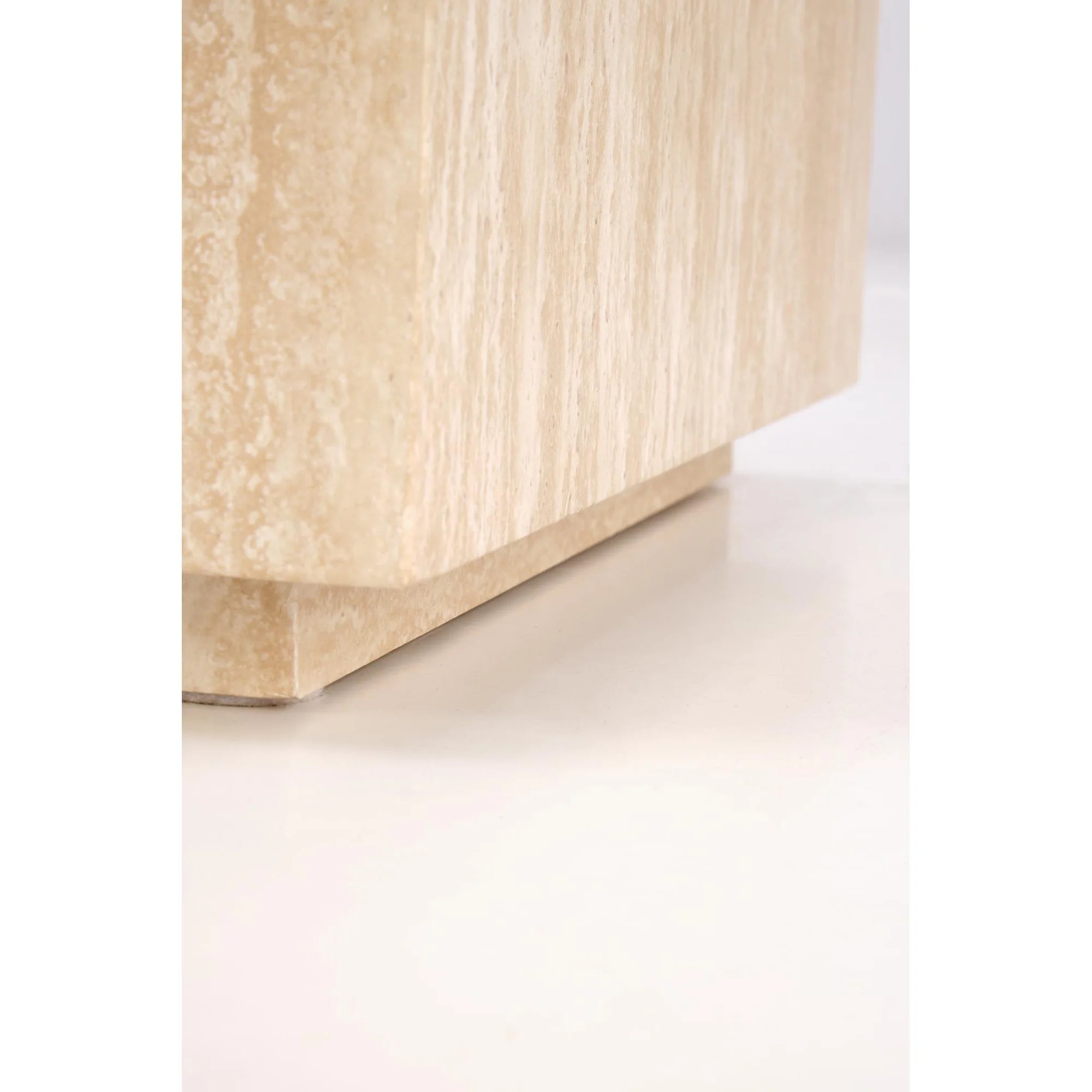 Masuta TRAVERTINO S, efect de piatra travertin, 45x45x45 cm