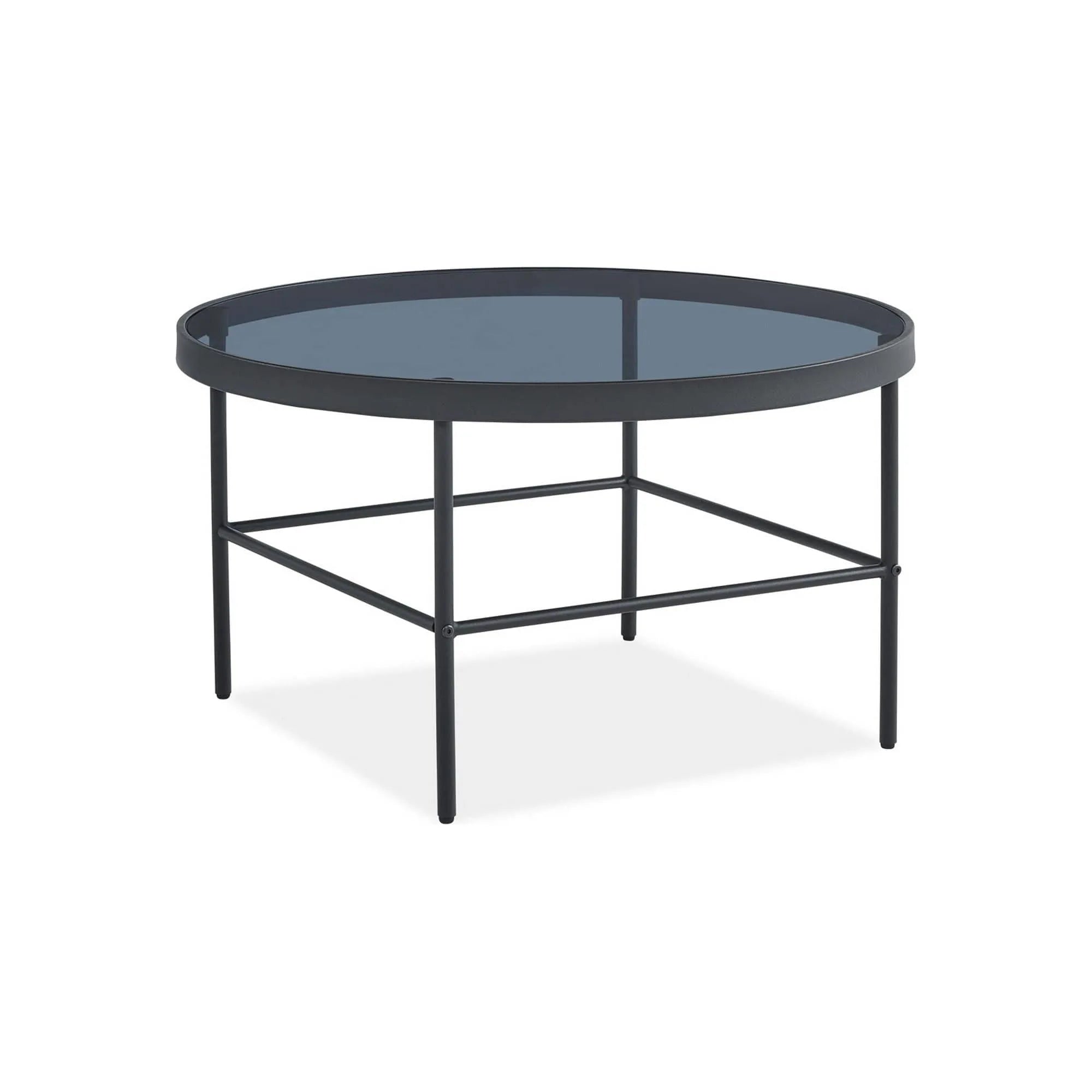 Masuta VANESSA, negru, sticla/metal, 80x80x45 cm