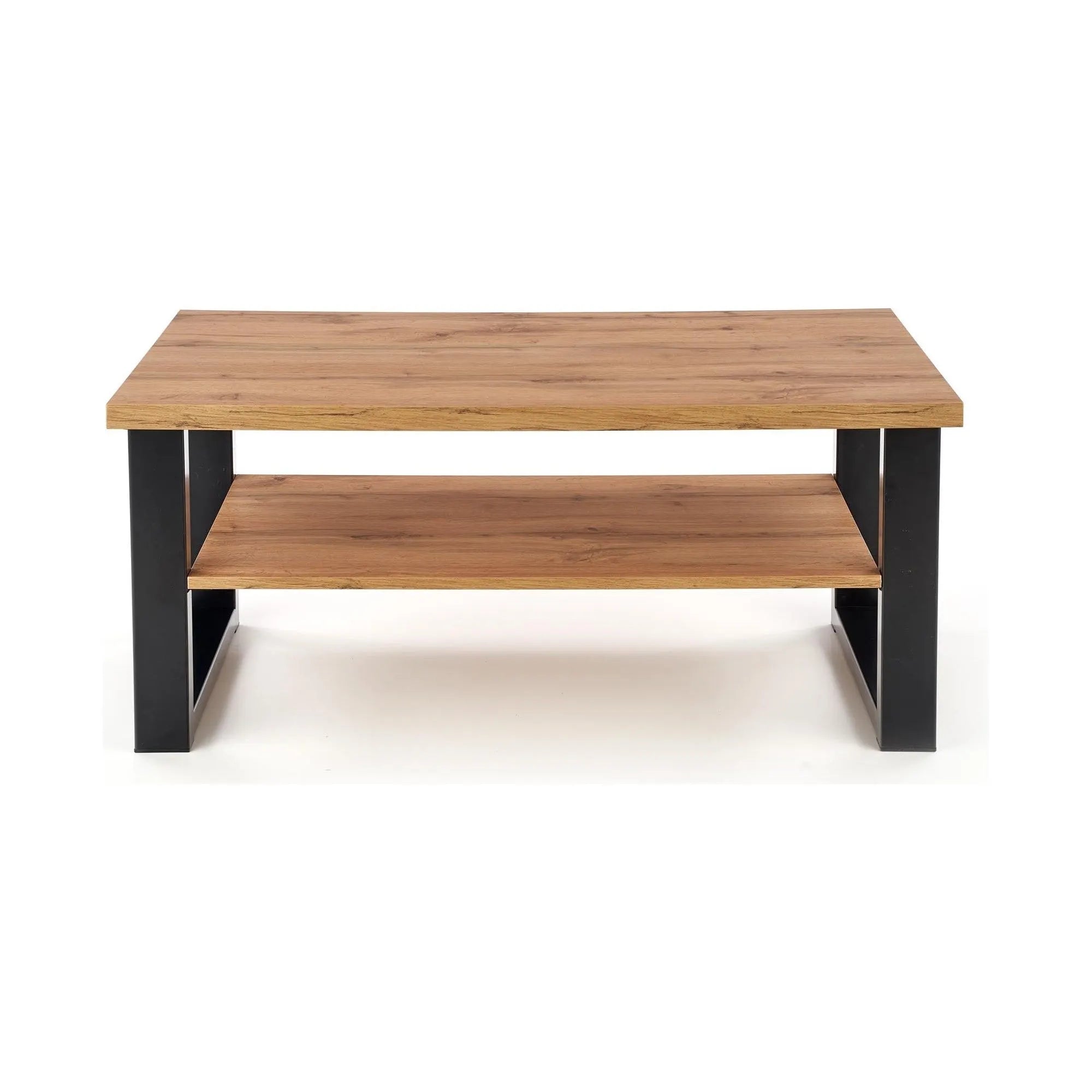 Masuta VENOM U, stejar/negru, furnir/metal, 120x60x50 cm