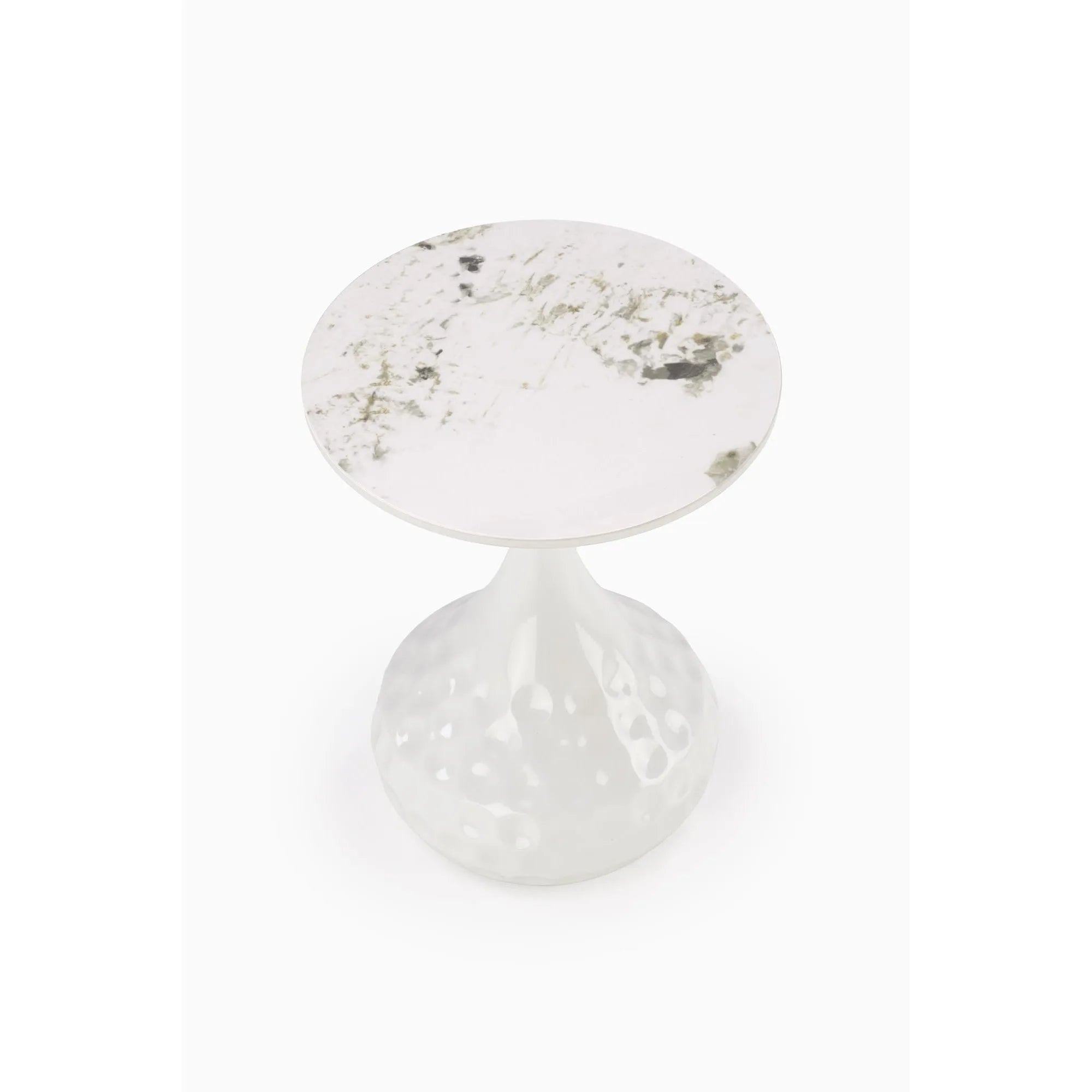 Masuta VERDE, alb, ceramica/metal, 40x40x52 cm