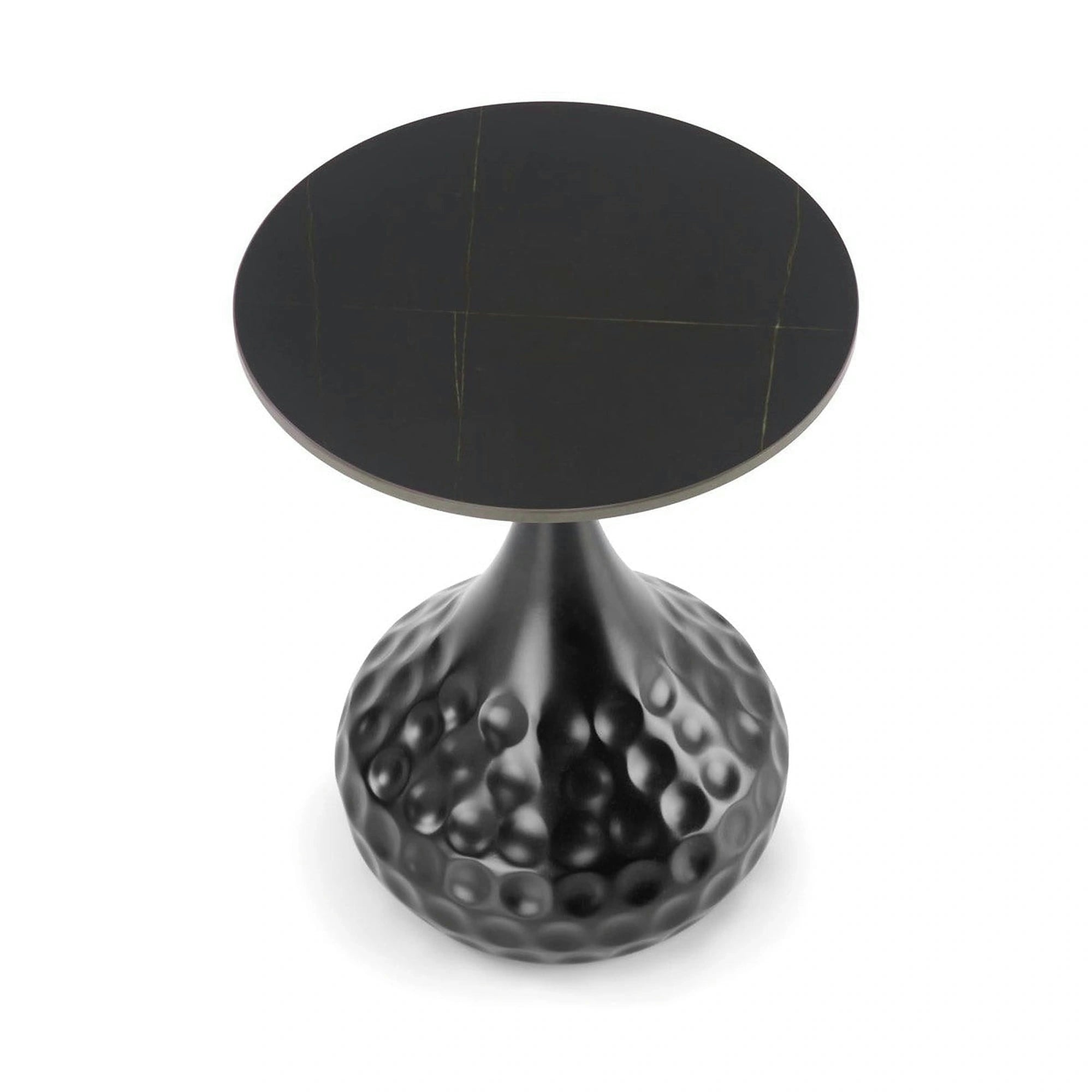 Masuta VERDE, negru, ceramica/metal, 40x40x52 cm
