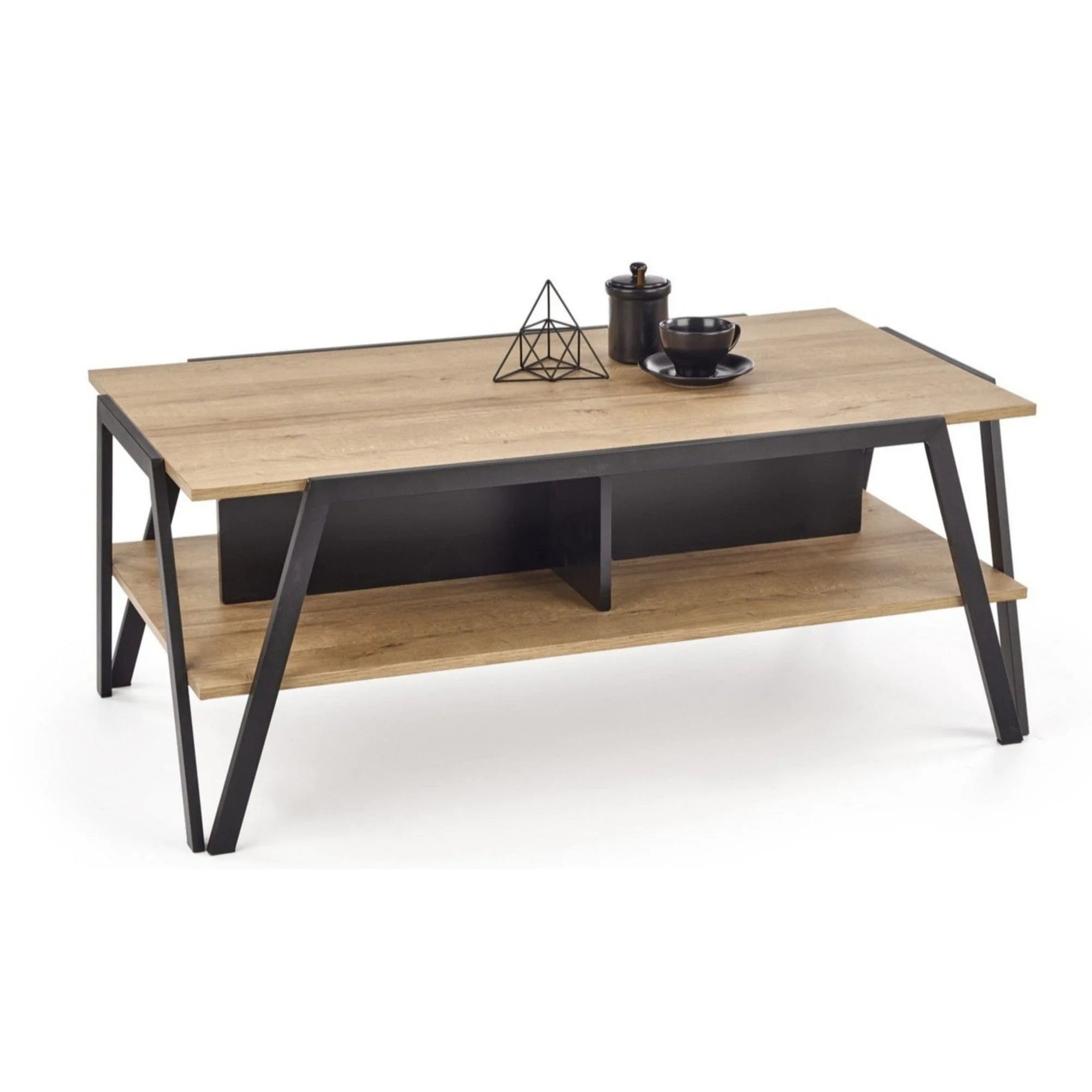 Masuta VOLTA, stejar auriu/negru, 113x63x45 cm