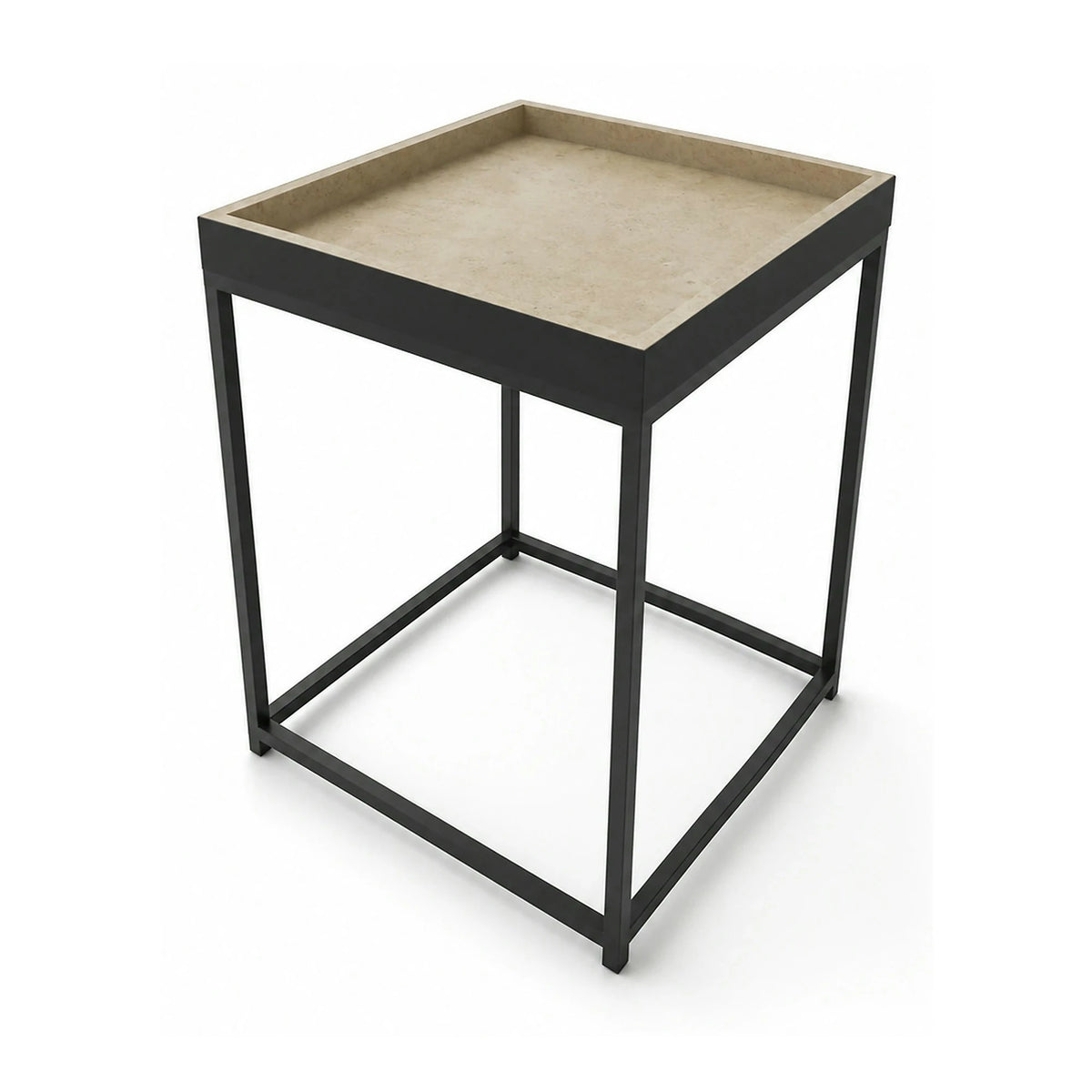 Masuta YAVA, stejar natural/negru, 42x42x49 cm